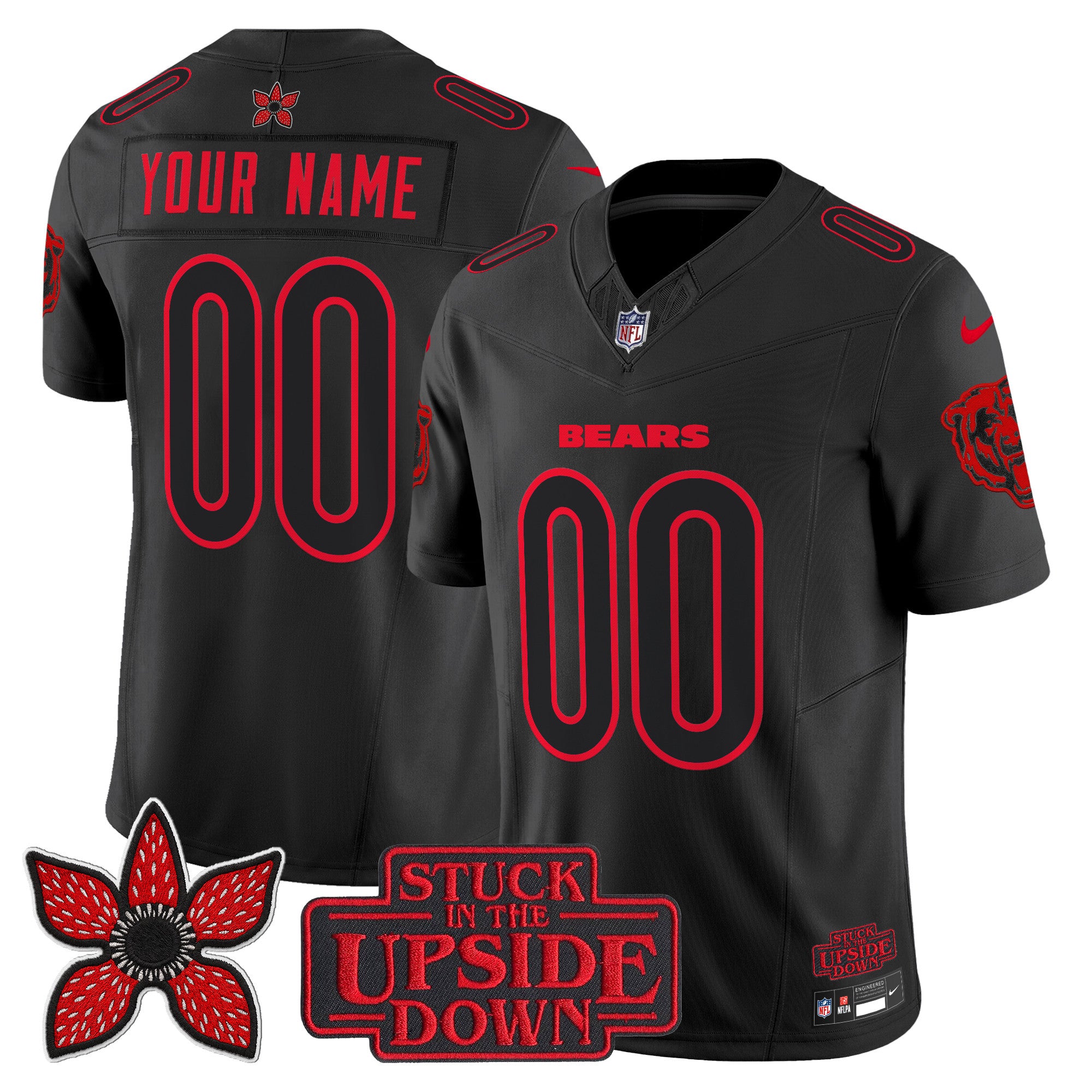 Chicago Bears 'Stranger Things Edition' Vapor Limited Custom Jersey - All Stitched