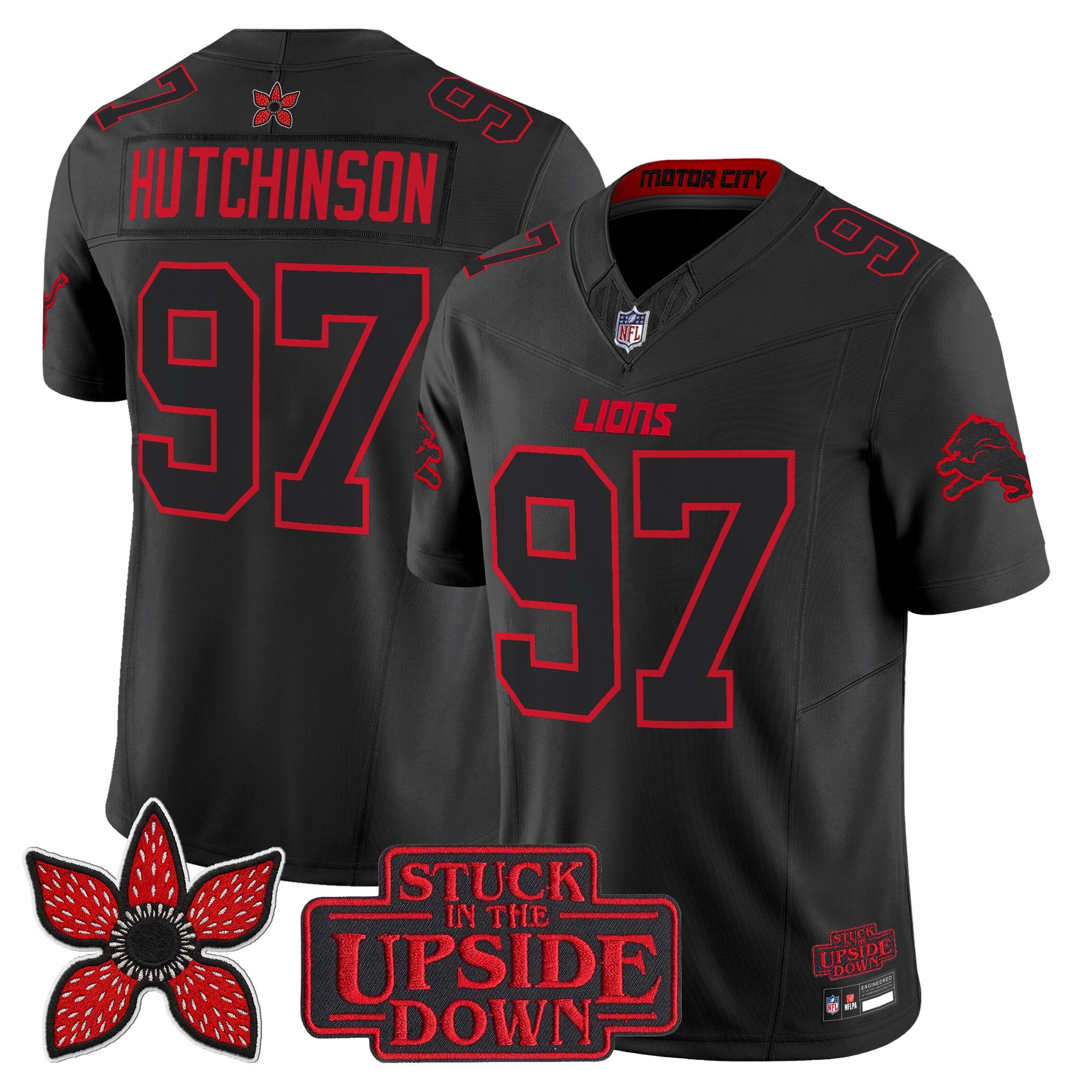 Detroit Lions 'Stranger Things Edition' Vapor Limited Jersey - All Stitched