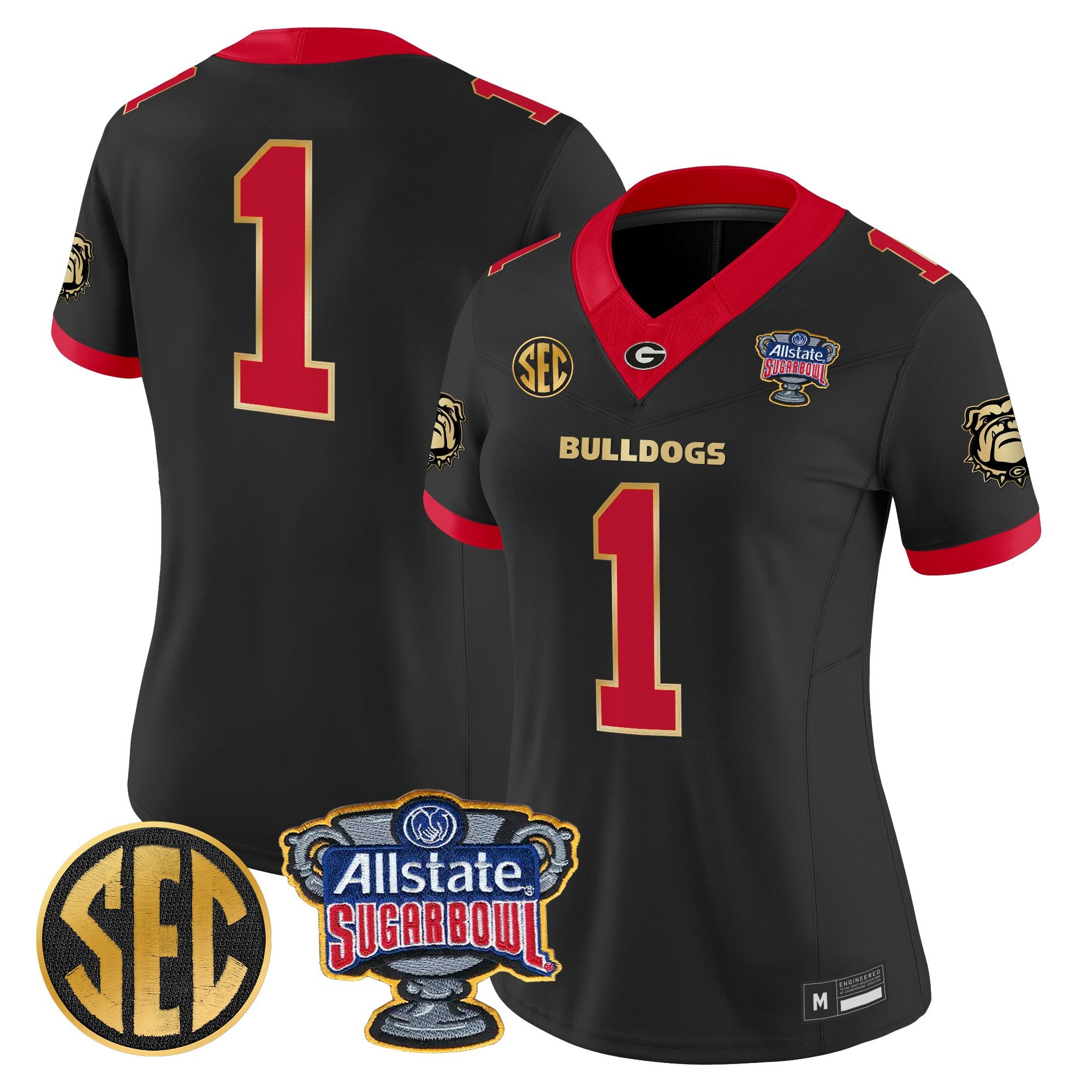 Women's Georgia Bulldogs Sugar Bowl Patch Vapor Limited Jersey - All Stitched