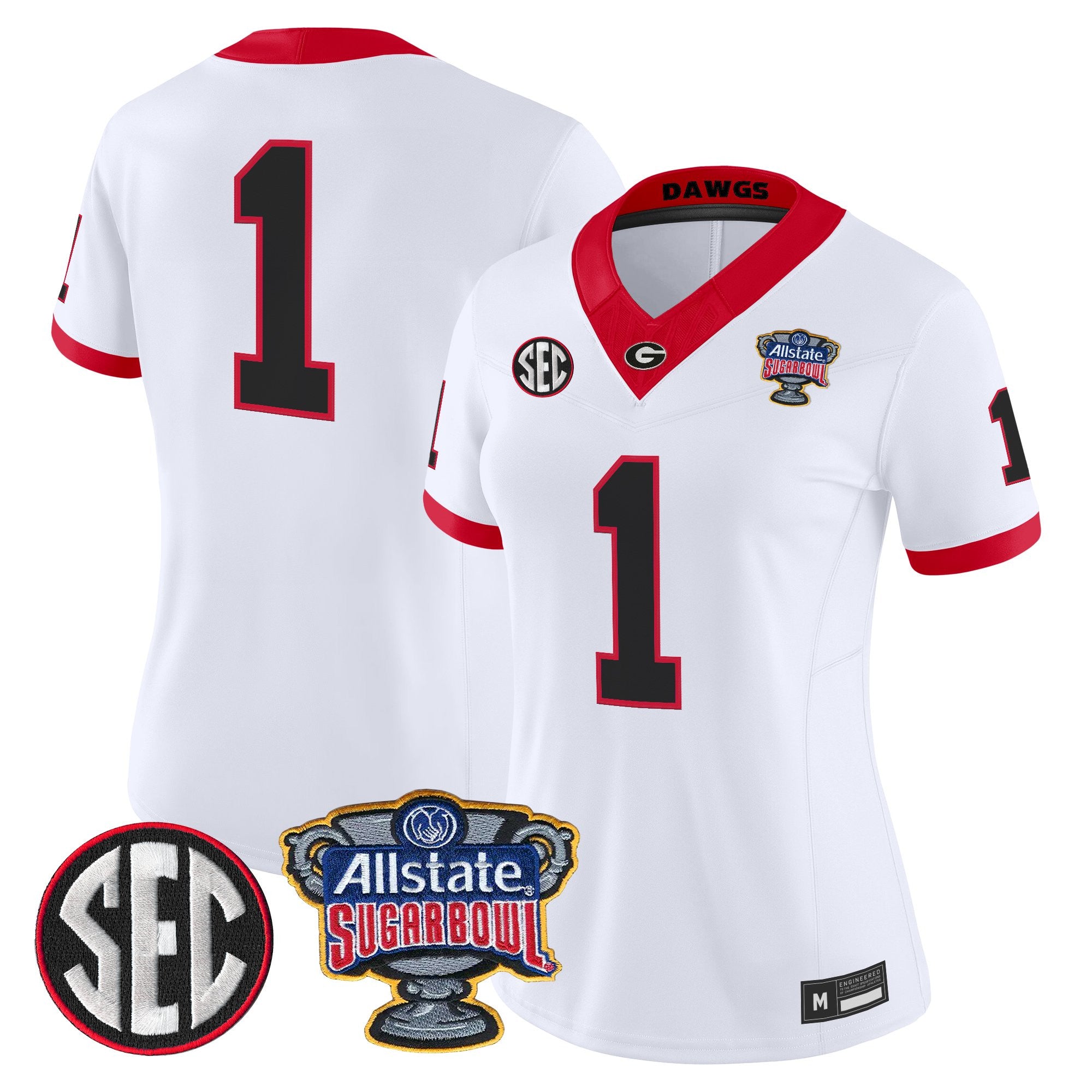 Women's Georgia Bulldogs Sugar Bowl Patch Vapor Limited Jersey - All Stitched