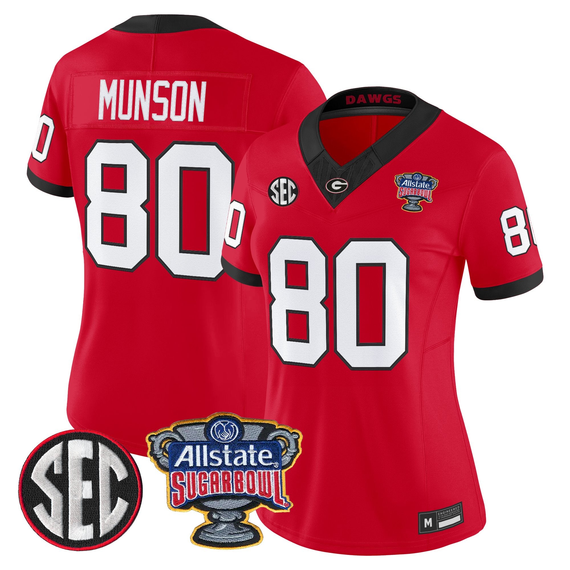 Women's Georgia Bulldogs Sugar Bowl Patch Vapor Limited Jersey - All Stitched