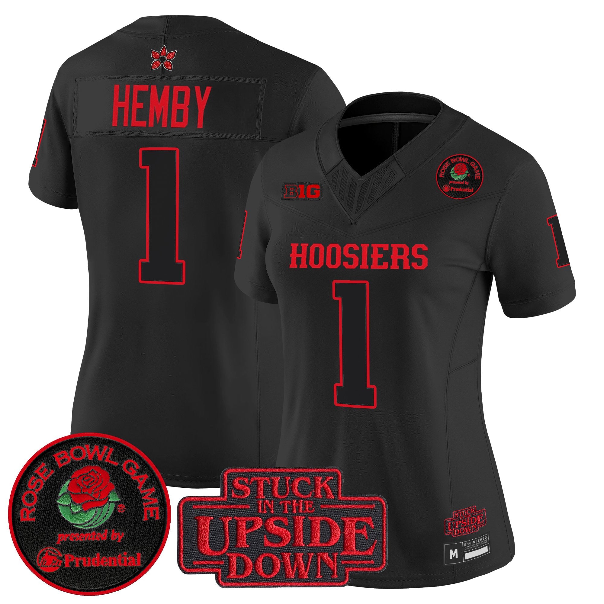 Women's Indiana Hoosiers 'Stranger Things Edition' Vapor Limited Jersey - 2025 Rose Bowl Patch - All Stitched