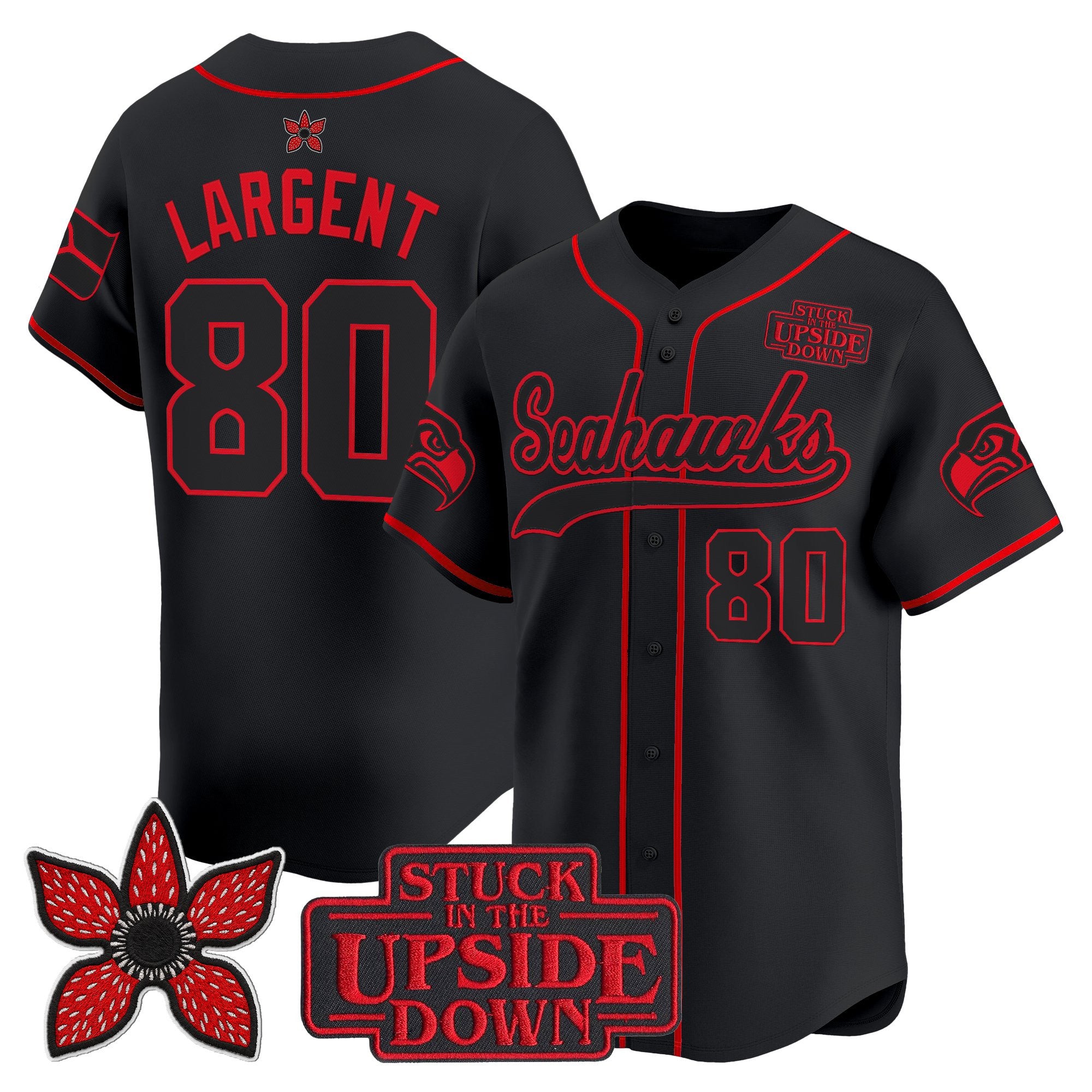Seattle Seahawks 'Stranger Things Edition' Vapor Baseball Jersey - All Stitched