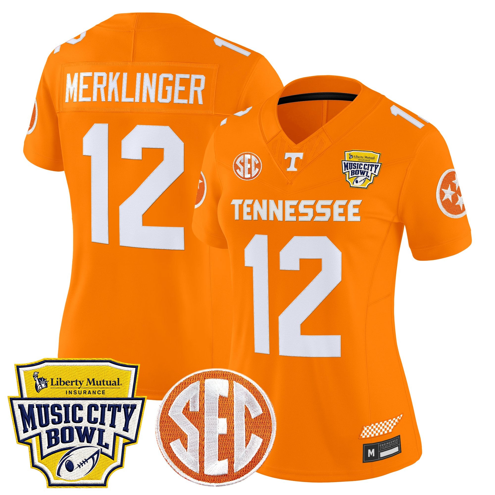 Women's Tennessee Volunteers 2025 Music City Bowl Vapor Limited Jersey - All Stitched