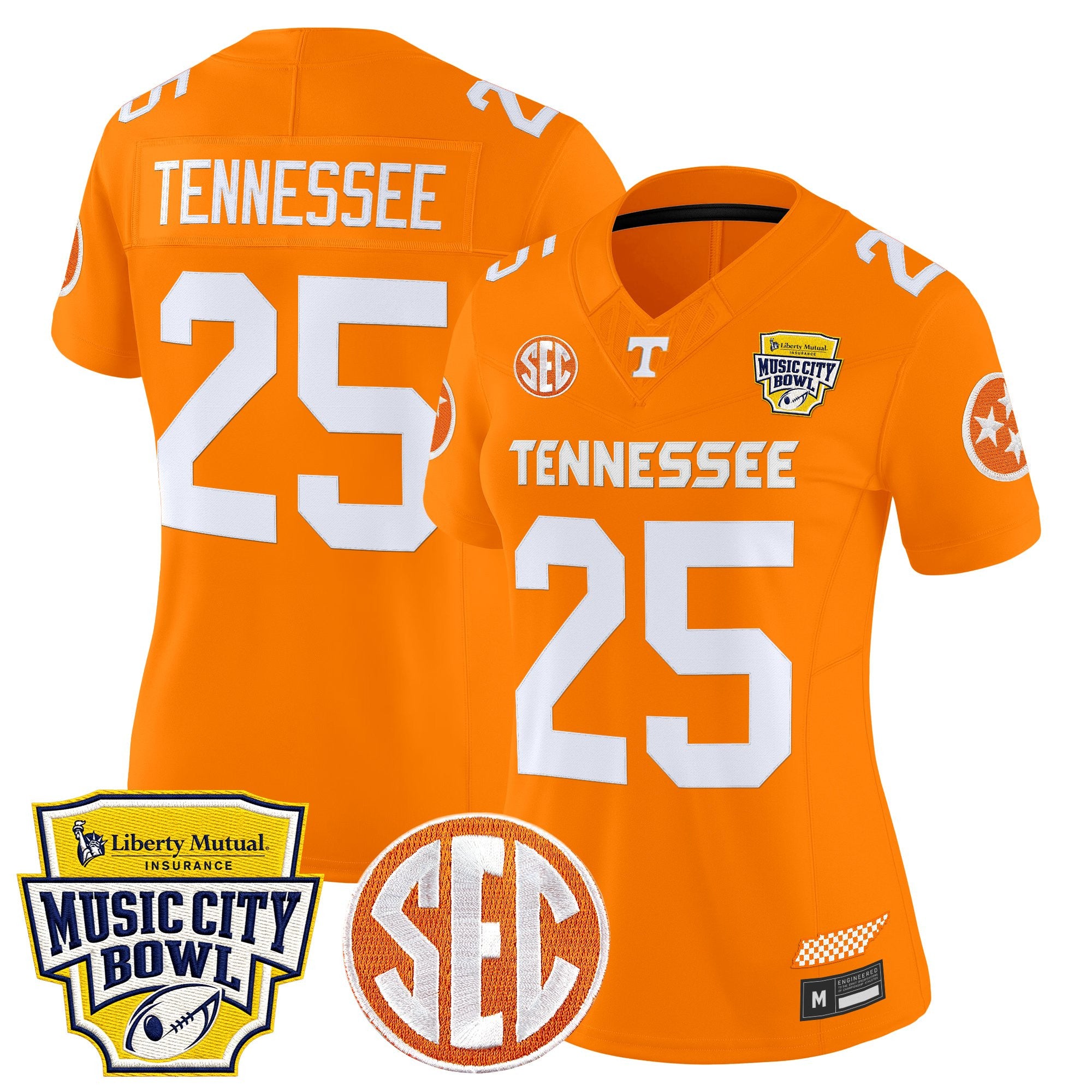 Women's Tennessee Volunteers 2025 Music City Bowl Vapor Limited Jersey - All Stitched