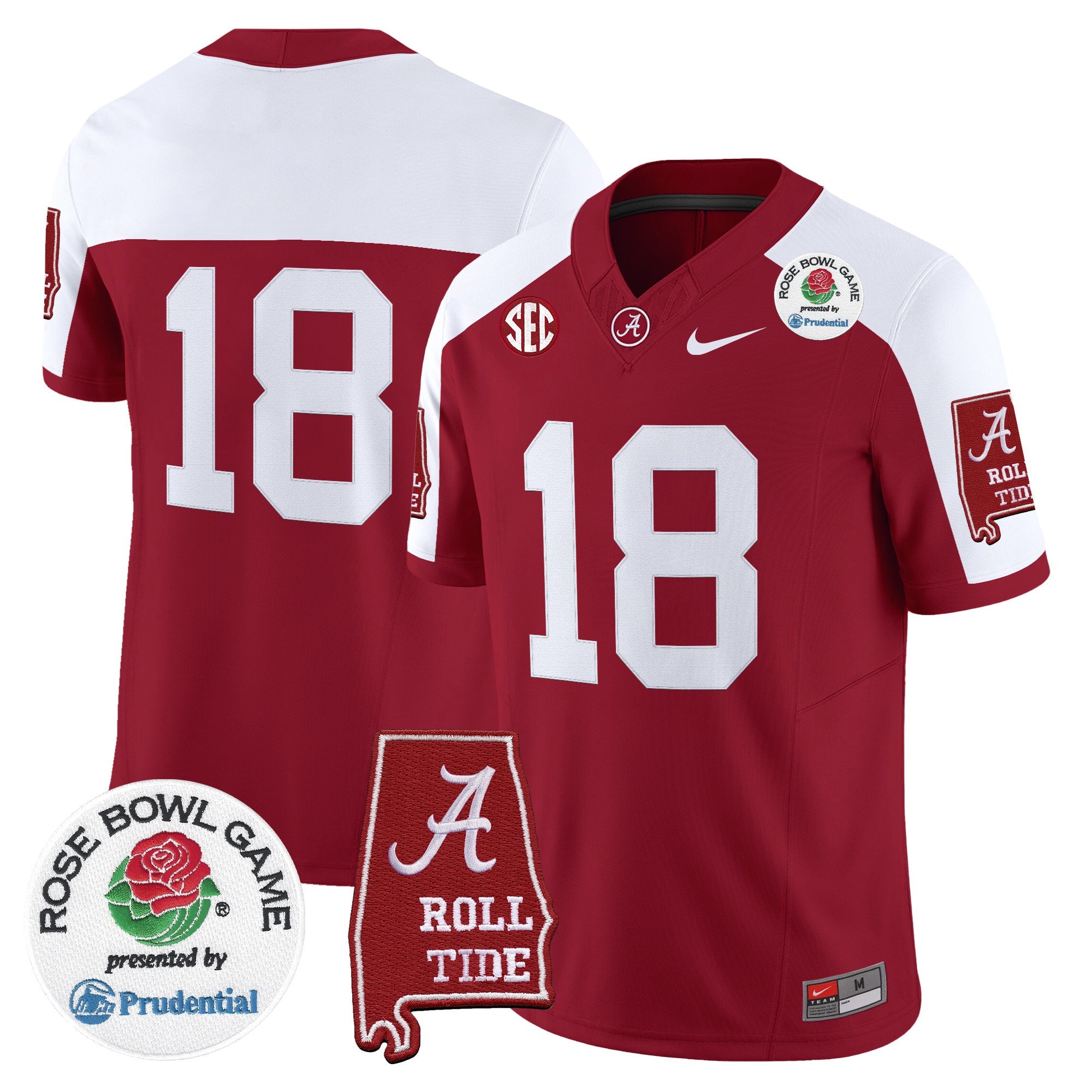 Men's Alabama Crimson Tide 2026 Rose Bowl Vapor Limited Jersey - All Stitched