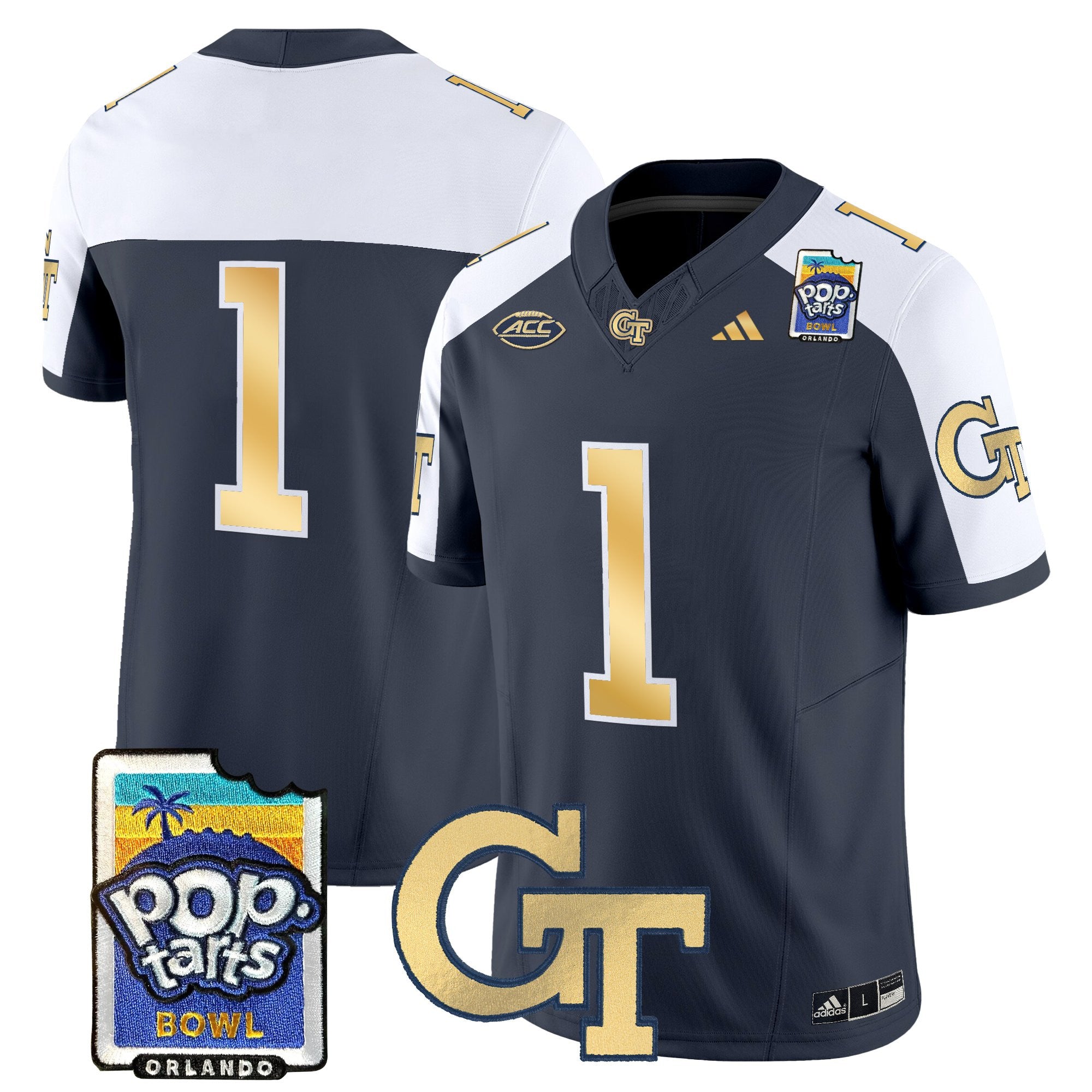 Men's Georgia Tech Yellow Jackets Pop-Tarts Bowl Vapor Limited Jersey - All stitched