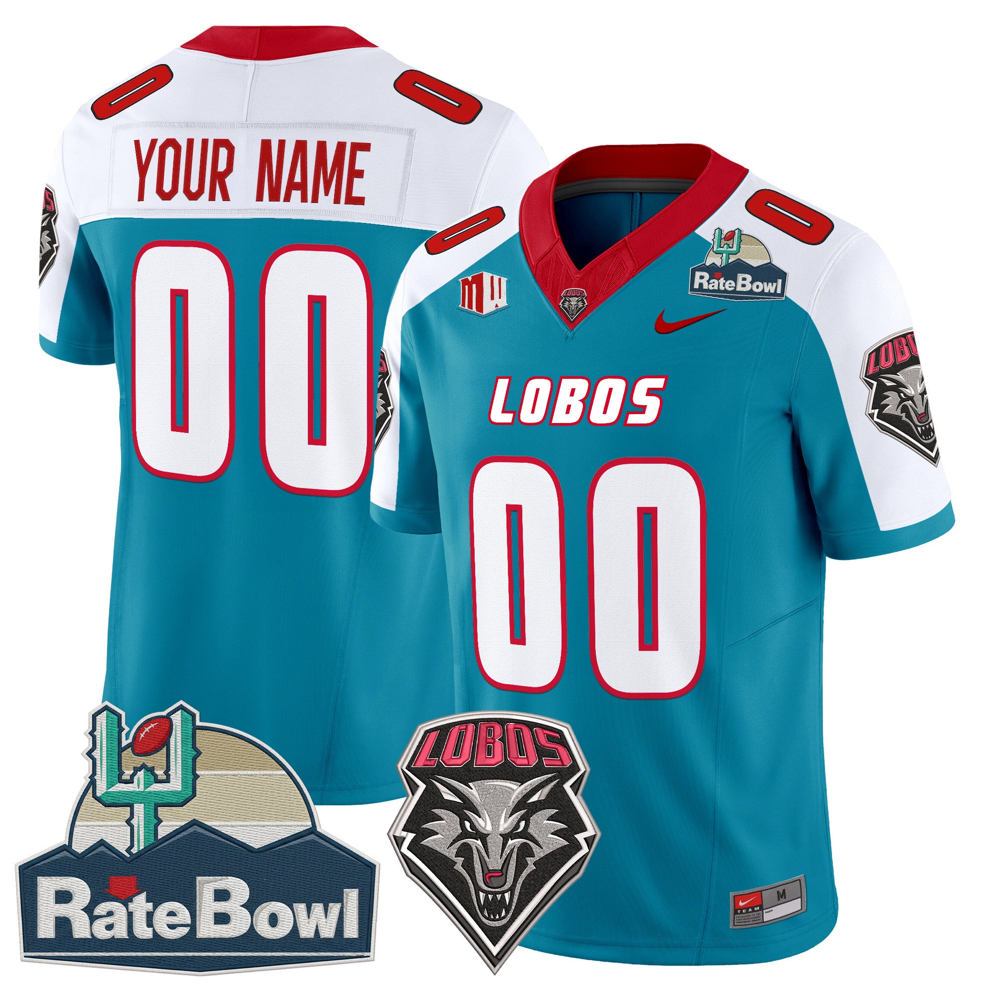 New Mexico Lobos 2025 Rate Bowl Vapor Limited Custom Jersey - All Stitched
