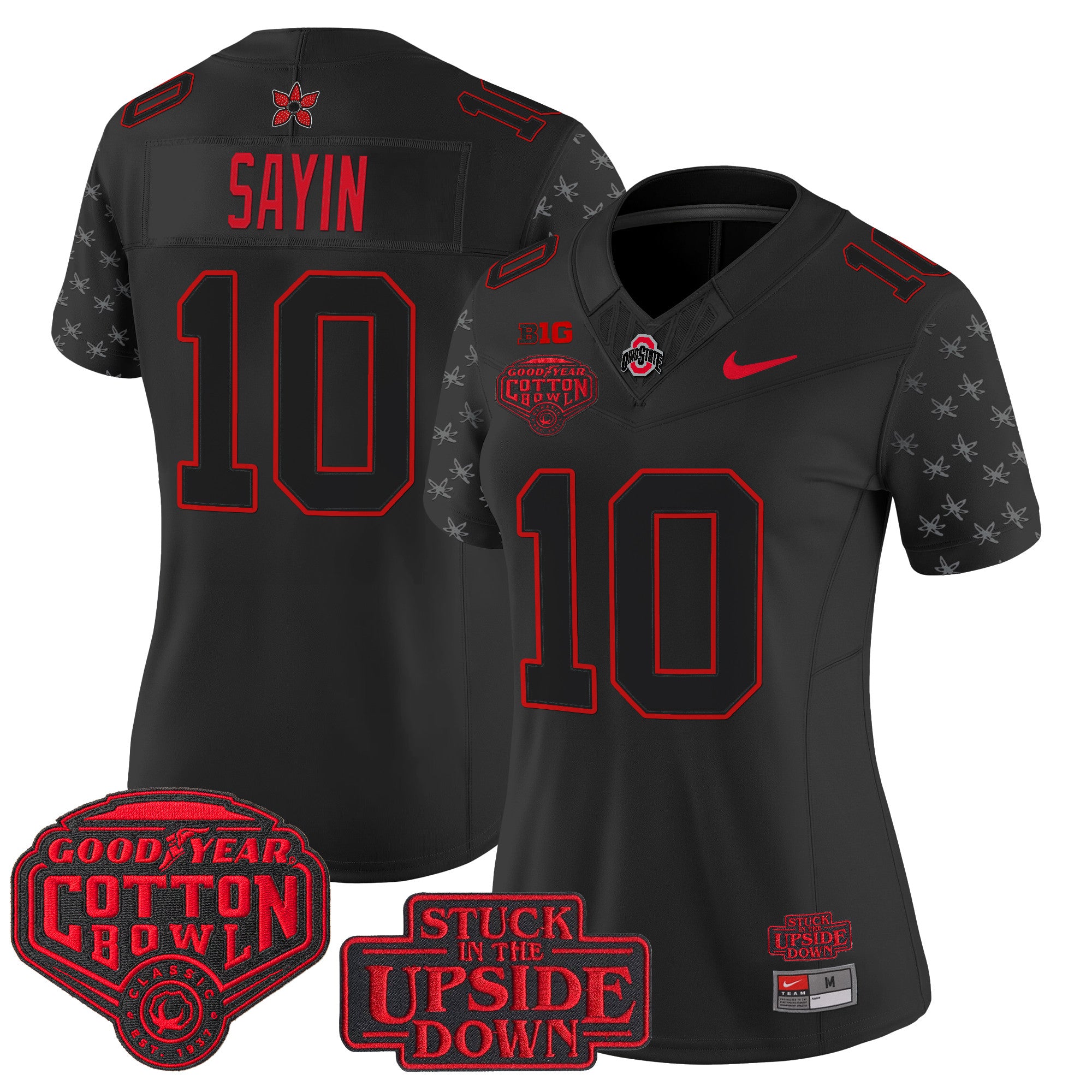 Women's Ohio State Buckeyes 'Stranger Things Edition' Vapor Limited Jersey - 2025 Cotton Bowl Patch - All Stitched