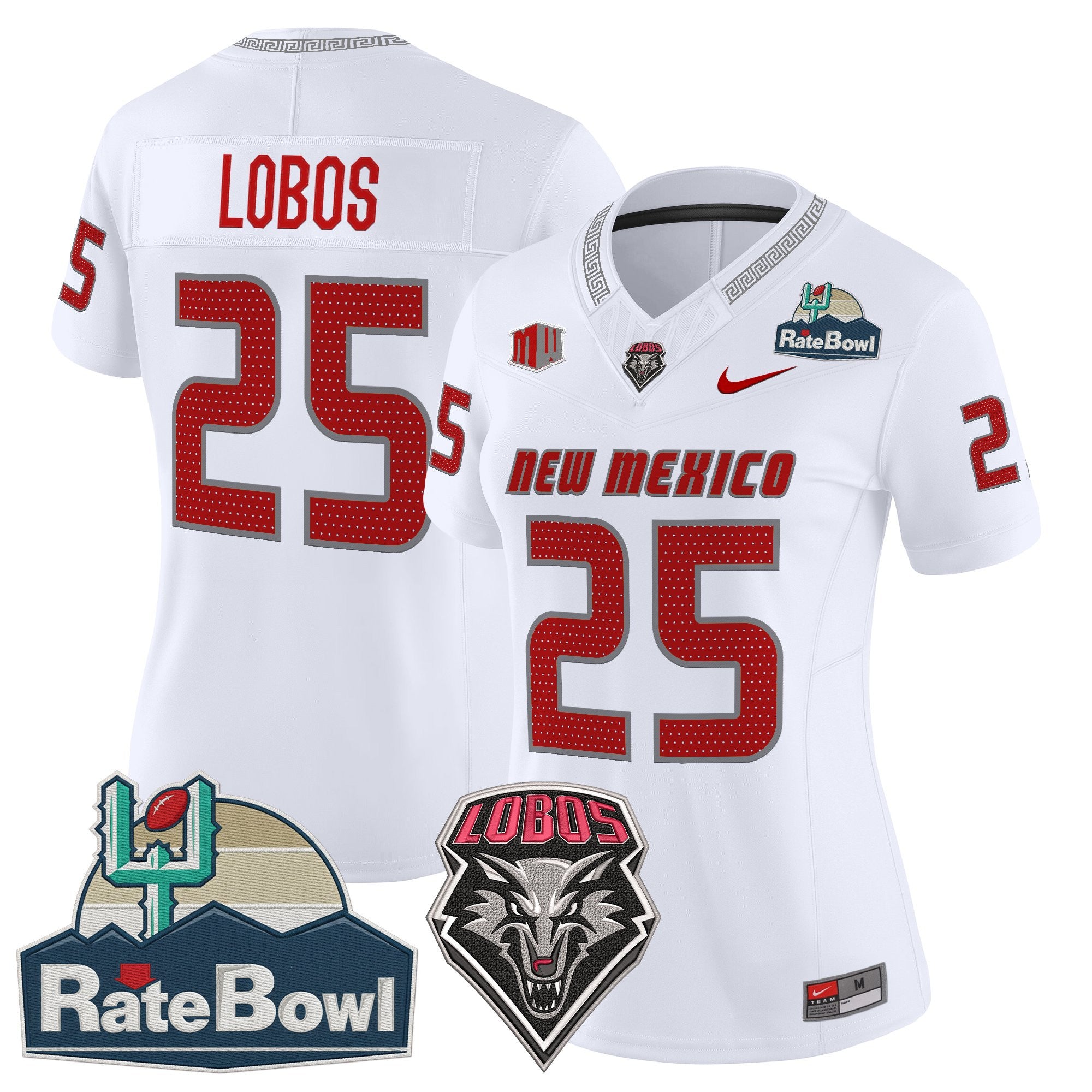 Women's New Mexico Lobos 2025 Rate Bowl Vapor Limited Jersey - All Stitched