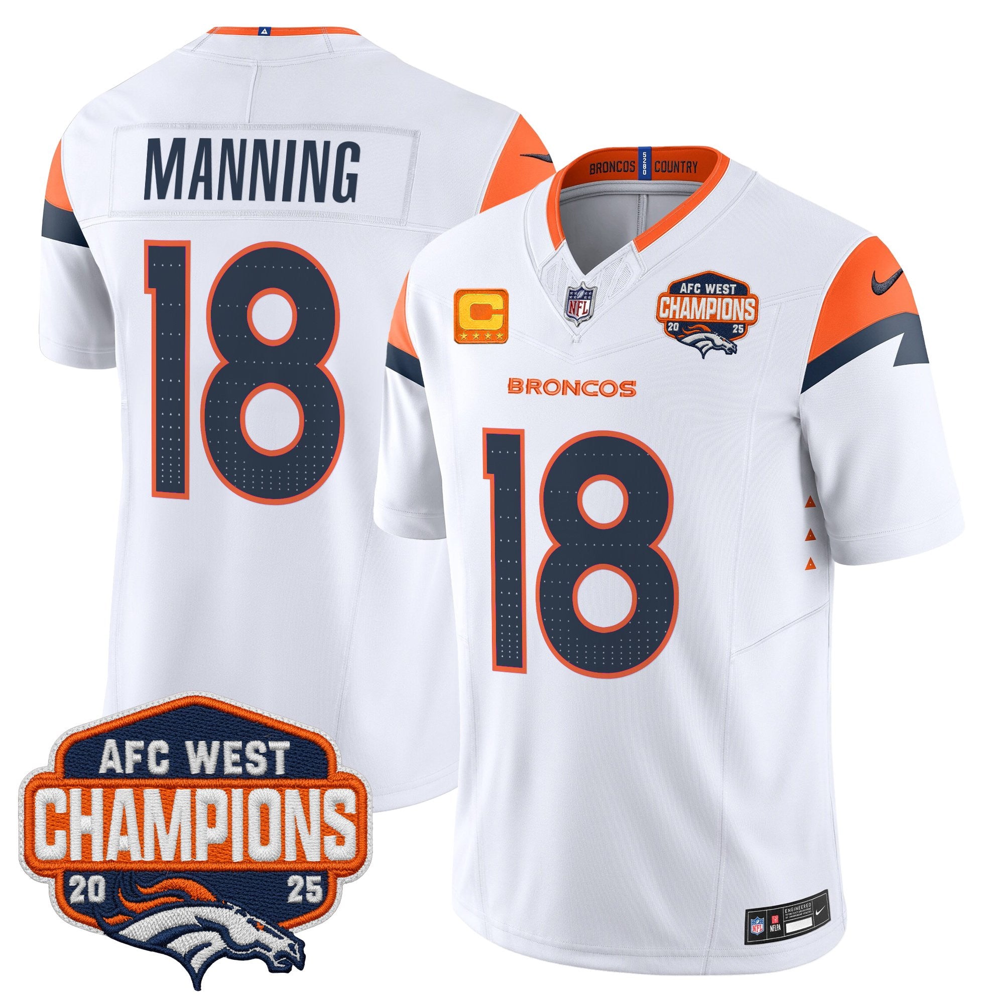 Men's Denver Broncos 2025 AFC West Division Champions Vapor Limited Jersey - All Stitched