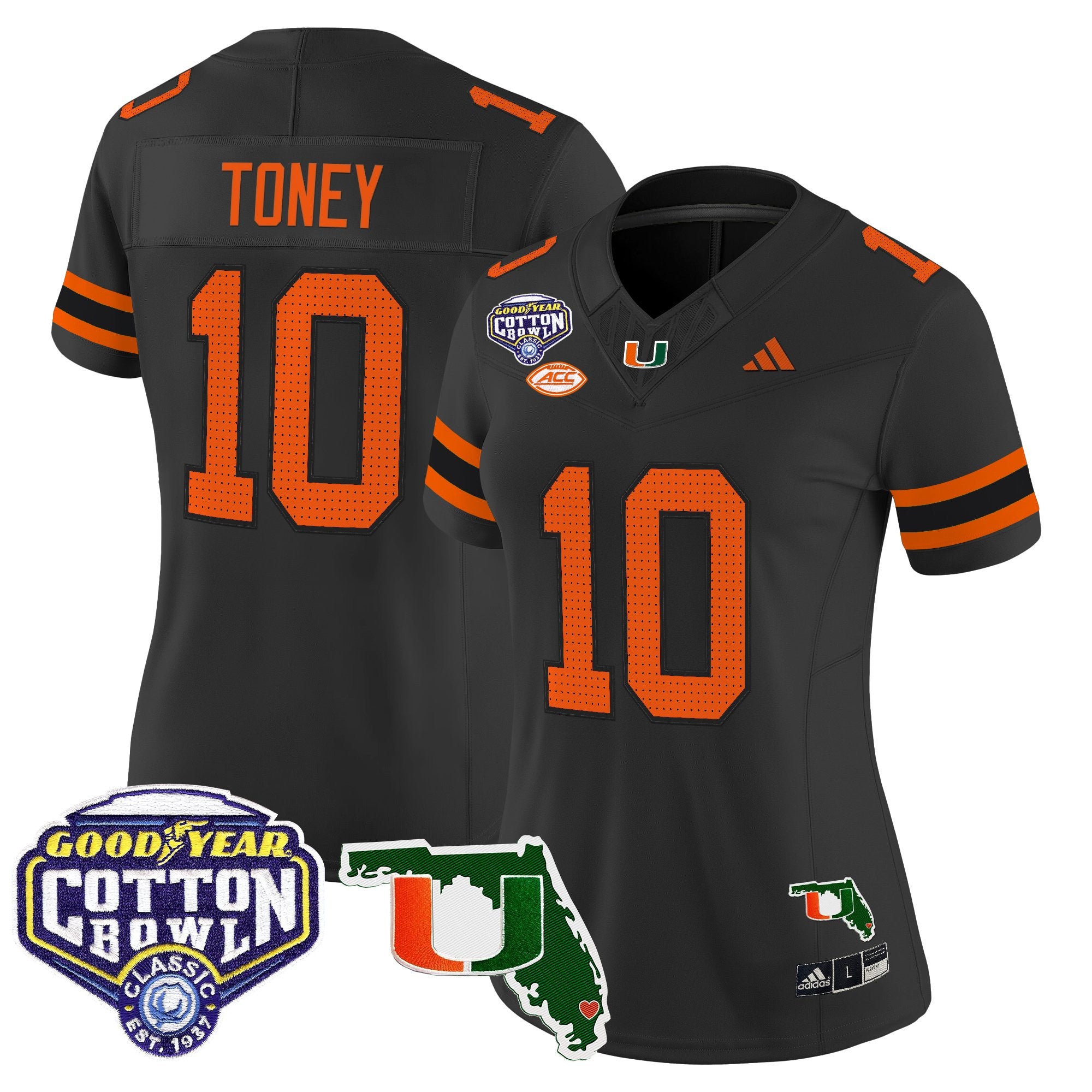 Women's Miami Hurricanes 2025 Cotton Bowl & Florida Patch Vapor Limited Jersey - All Stitched