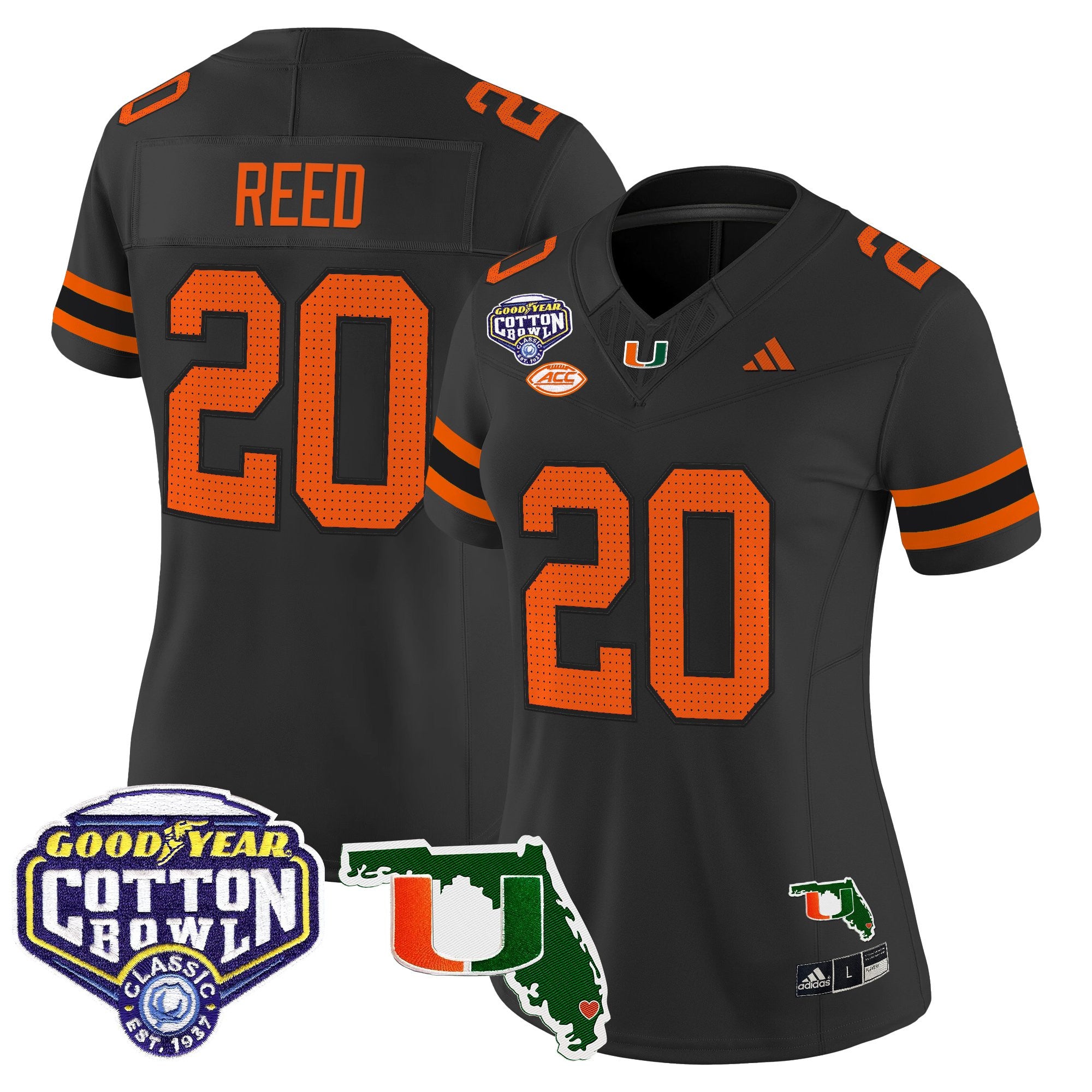 Women's Miami Hurricanes 2025 Cotton Bowl & Florida Patch Vapor Limited Jersey - All Stitched