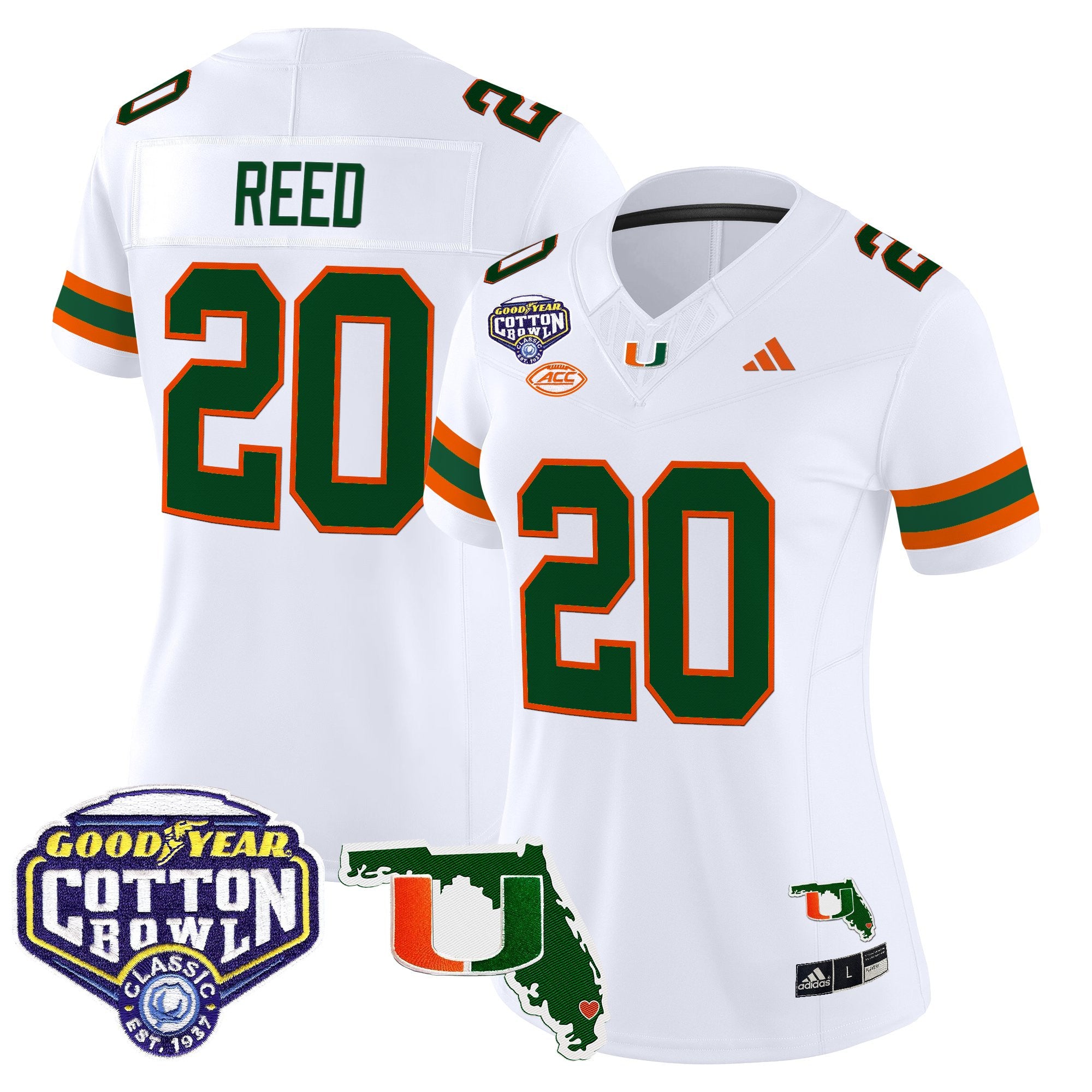 Women's Miami Hurricanes 2025 Cotton Bowl & Florida Patch Vapor Limited Jersey - All Stitched