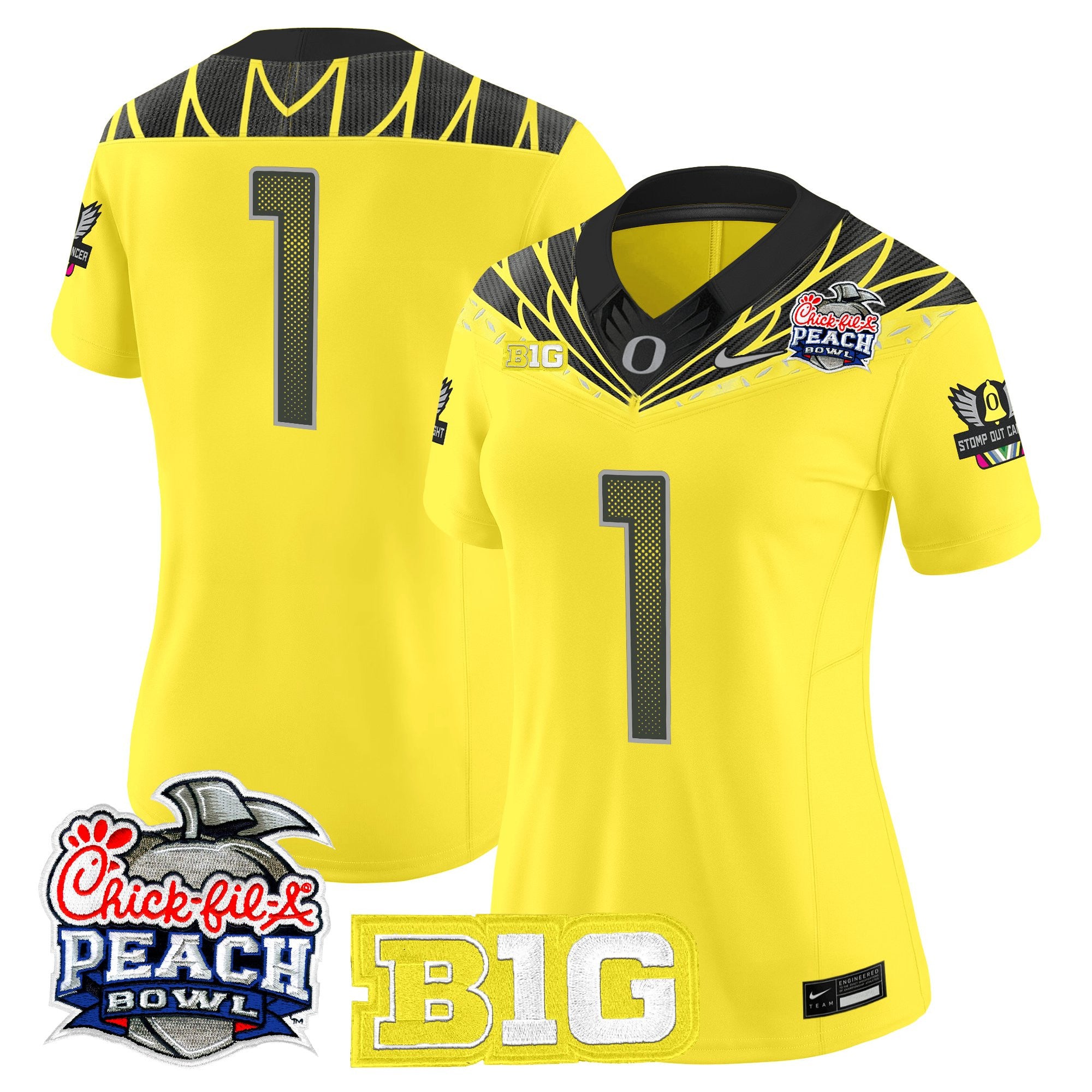 Women's Oregon Ducks 2026 Peach Bowl Vapor Limited Jersey - All Stitched
