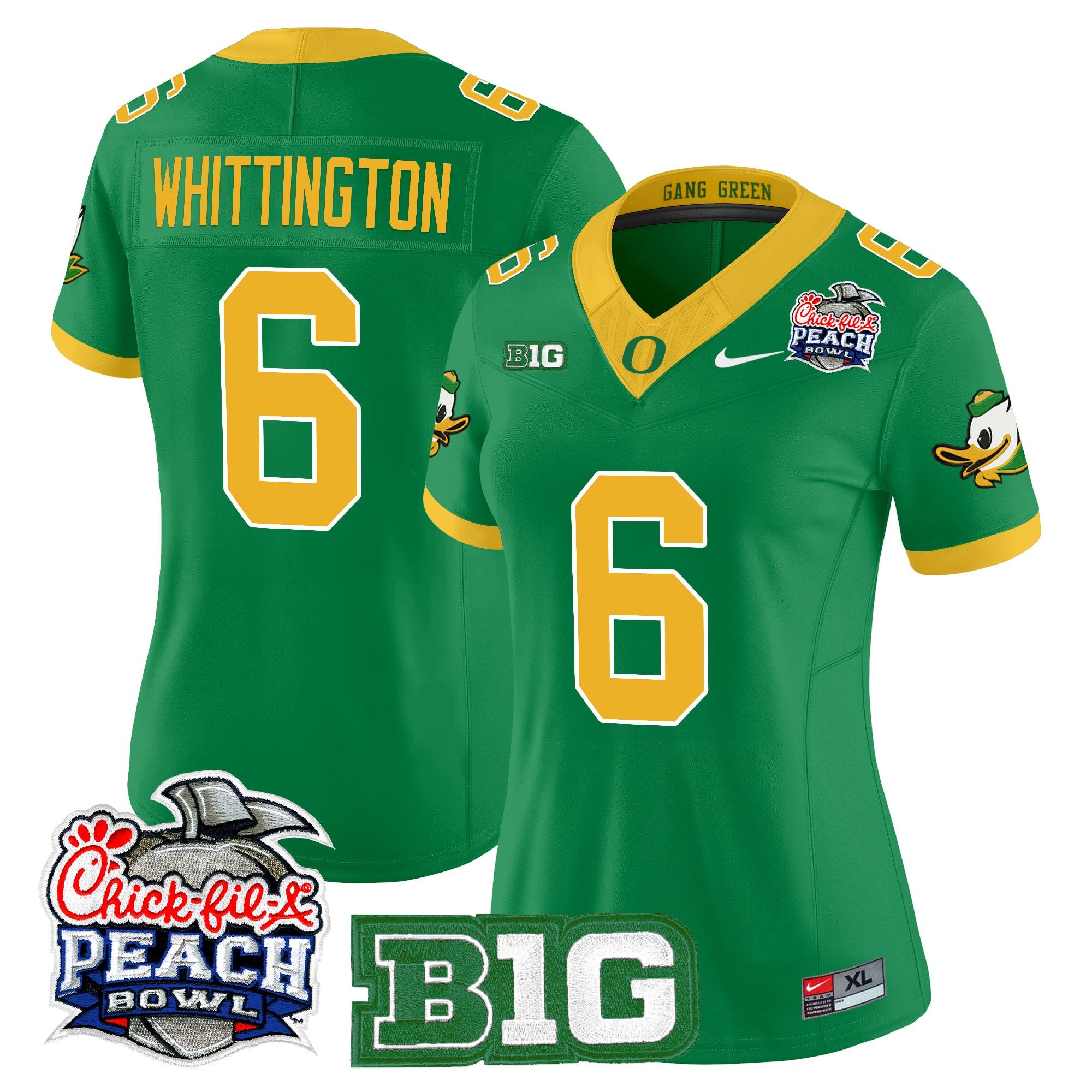 Women's Oregon Ducks 2026 Peach Bowl Vapor Limited Jersey - All Stitched