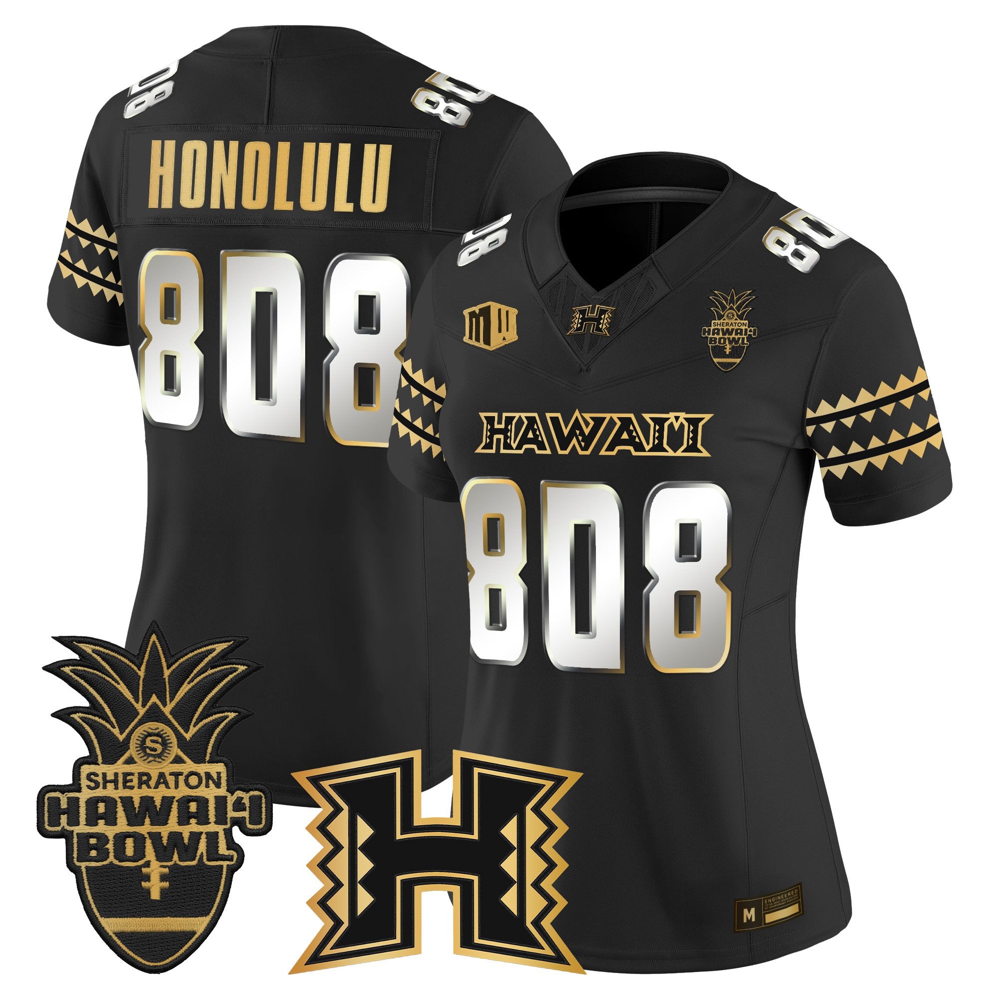 Women's Hawai'i Rainbow Warriors 2025 Hawai'i Bowl Gold Vapor Limited Jersey - All Stitched