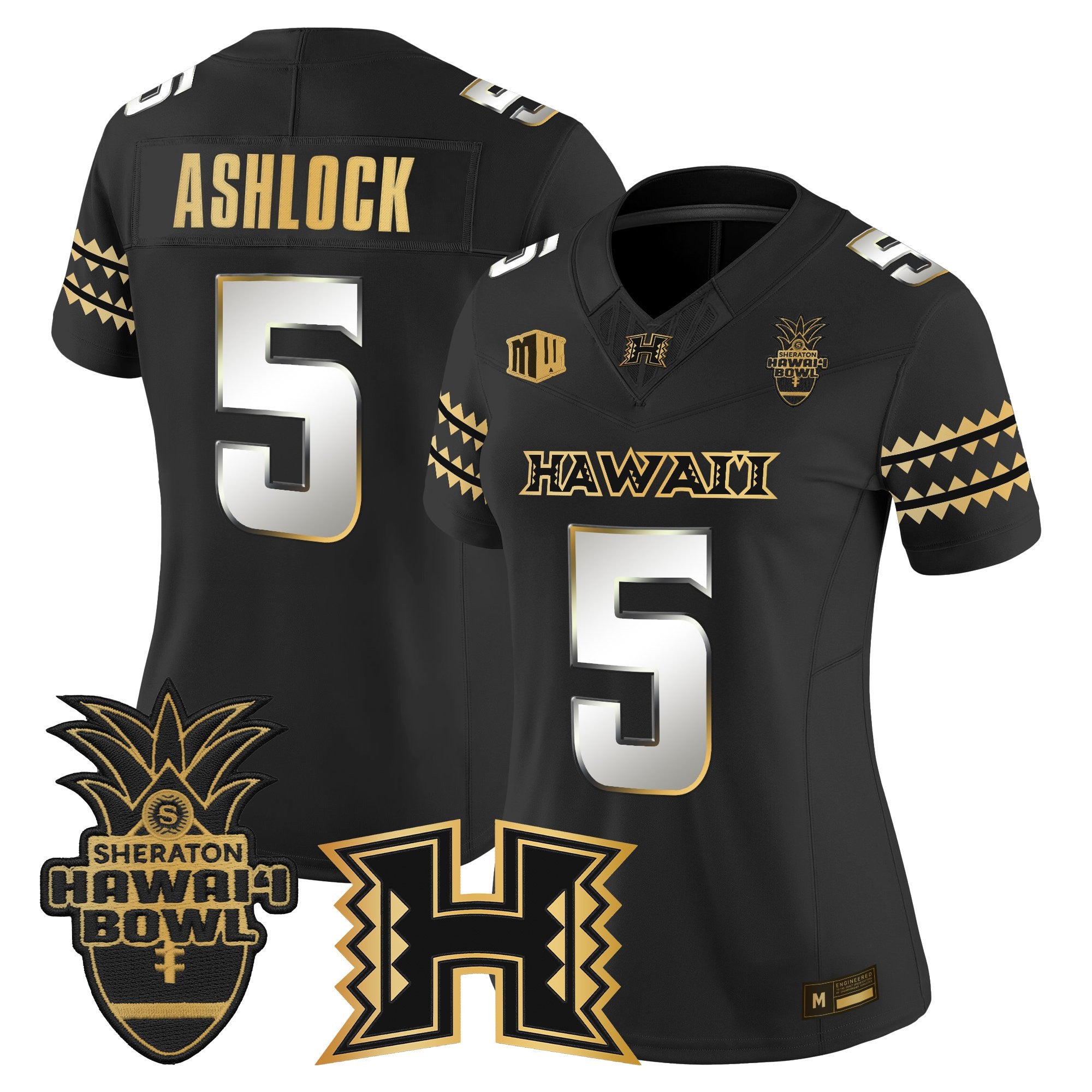 Women's Hawai'i Rainbow Warriors 2025 Hawai'i Bowl Gold Vapor Limited Jersey - All Stitched