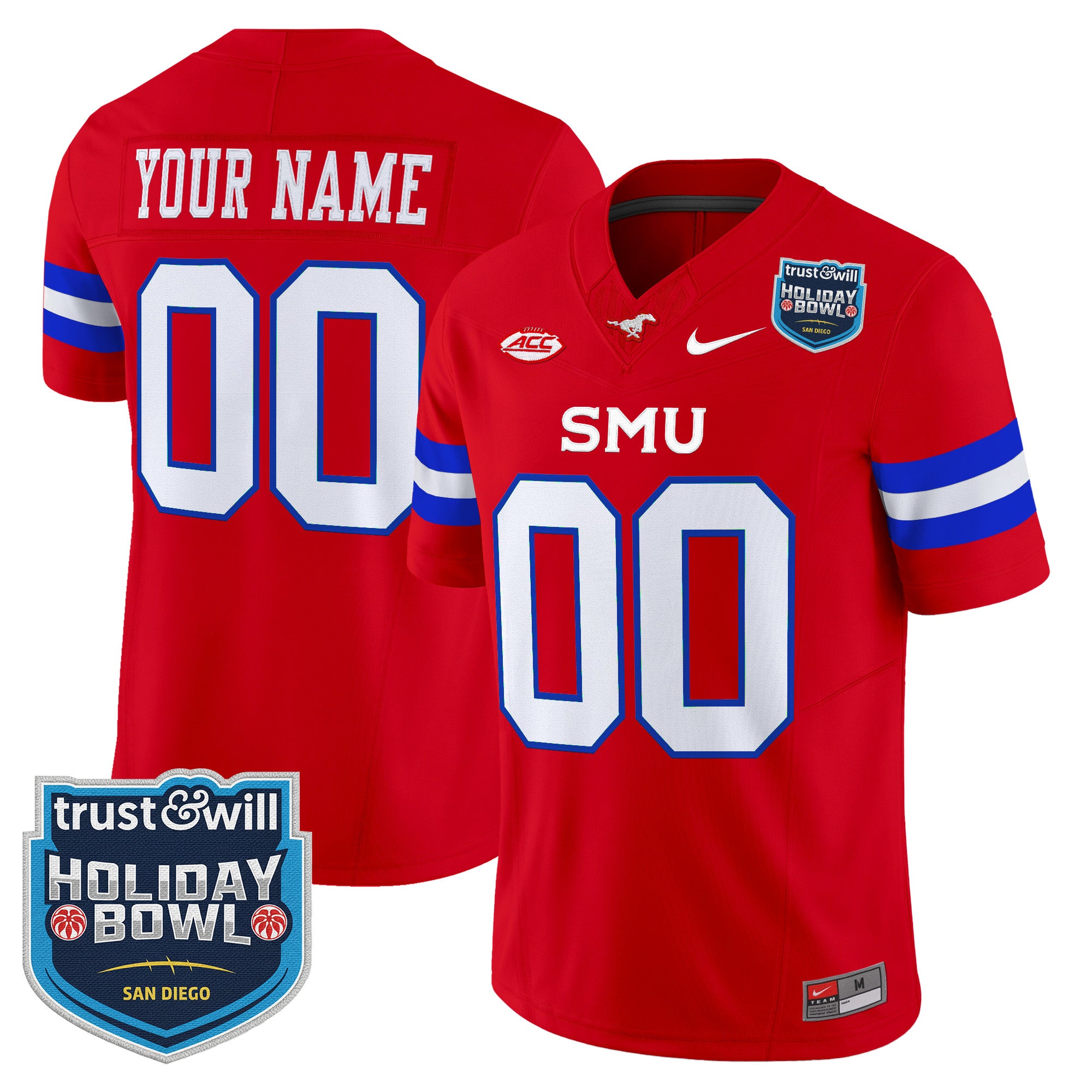 SMU Mustangs 2026 Holiday Bowl Vapor Limited Custom Jersey - All Stitched
