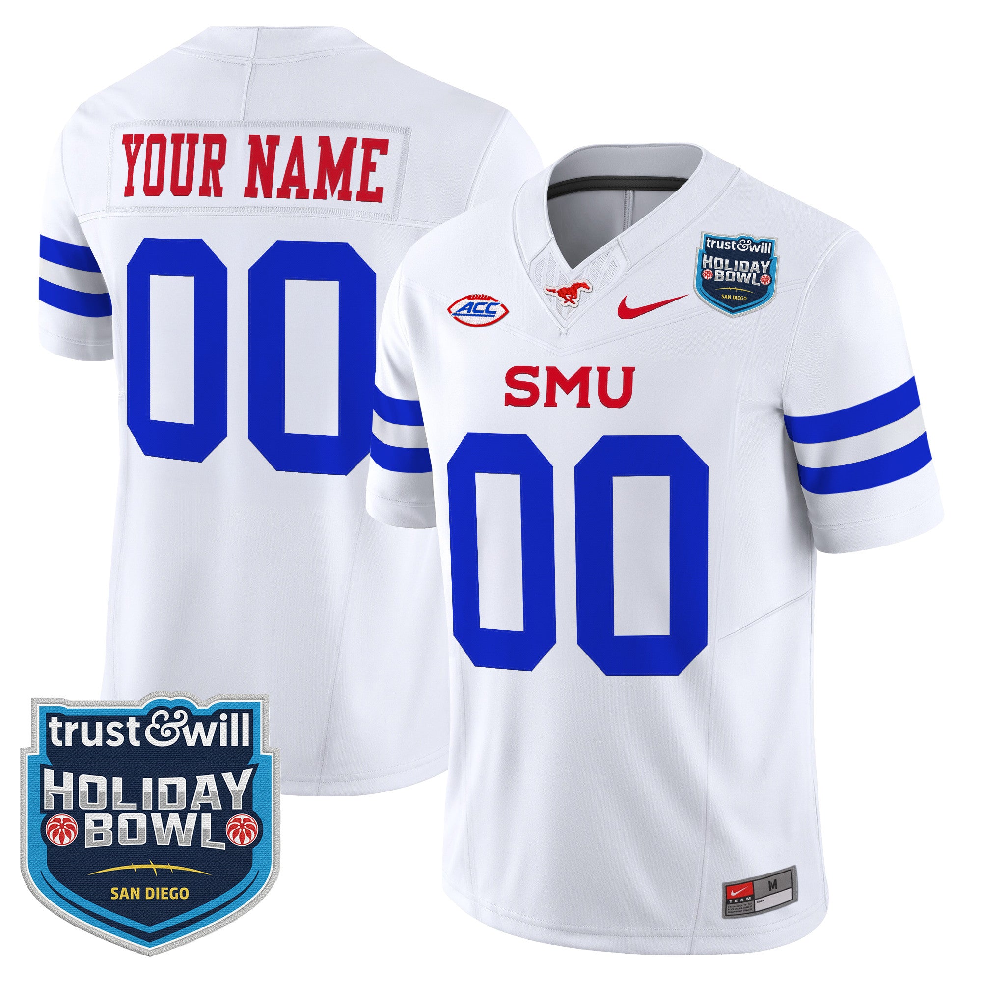 SMU Mustangs 2026 Holiday Bowl Vapor Limited Custom Jersey - All Stitched