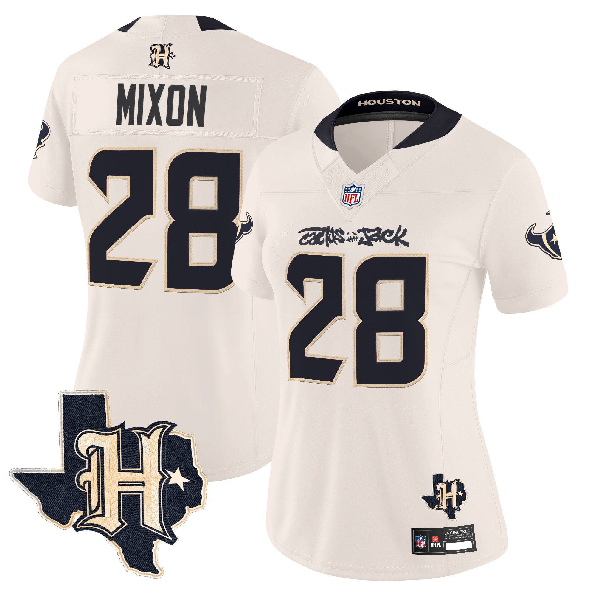Women's Houston Texans x Cactus Jack Vapor Limited Jersey - All Stitched