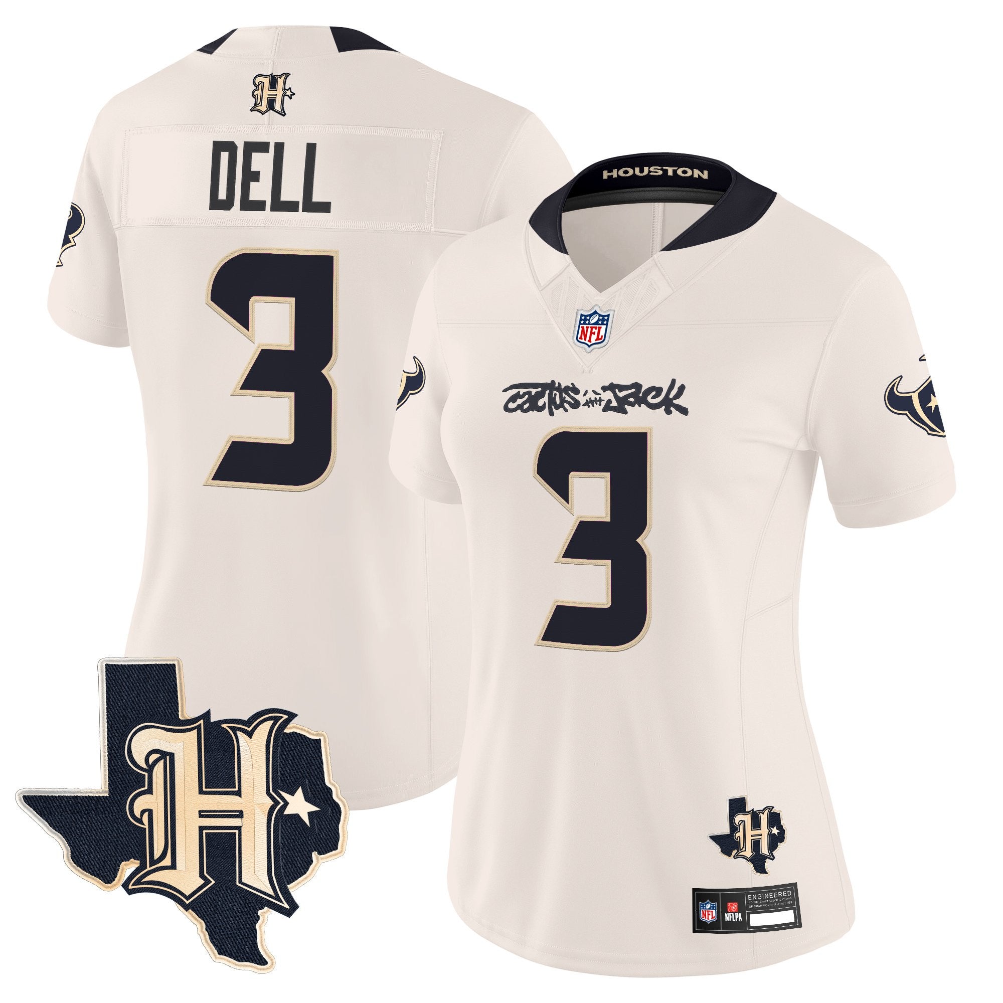 Women's Houston Texans x Cactus Jack Vapor Limited Jersey - All Stitched