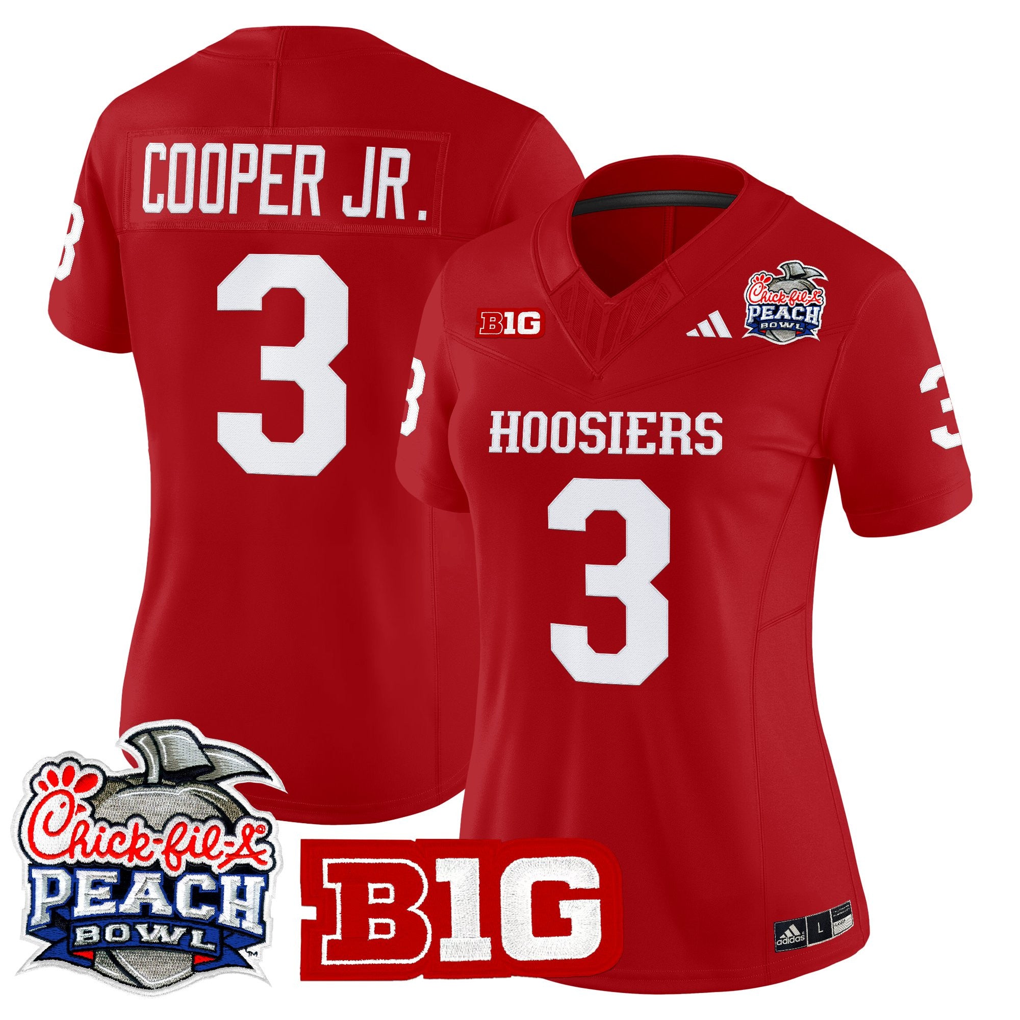 Women's Indiana Hoosiers 2026 Peach Bowl Vapor Limited Jersey V2 - All Stitched