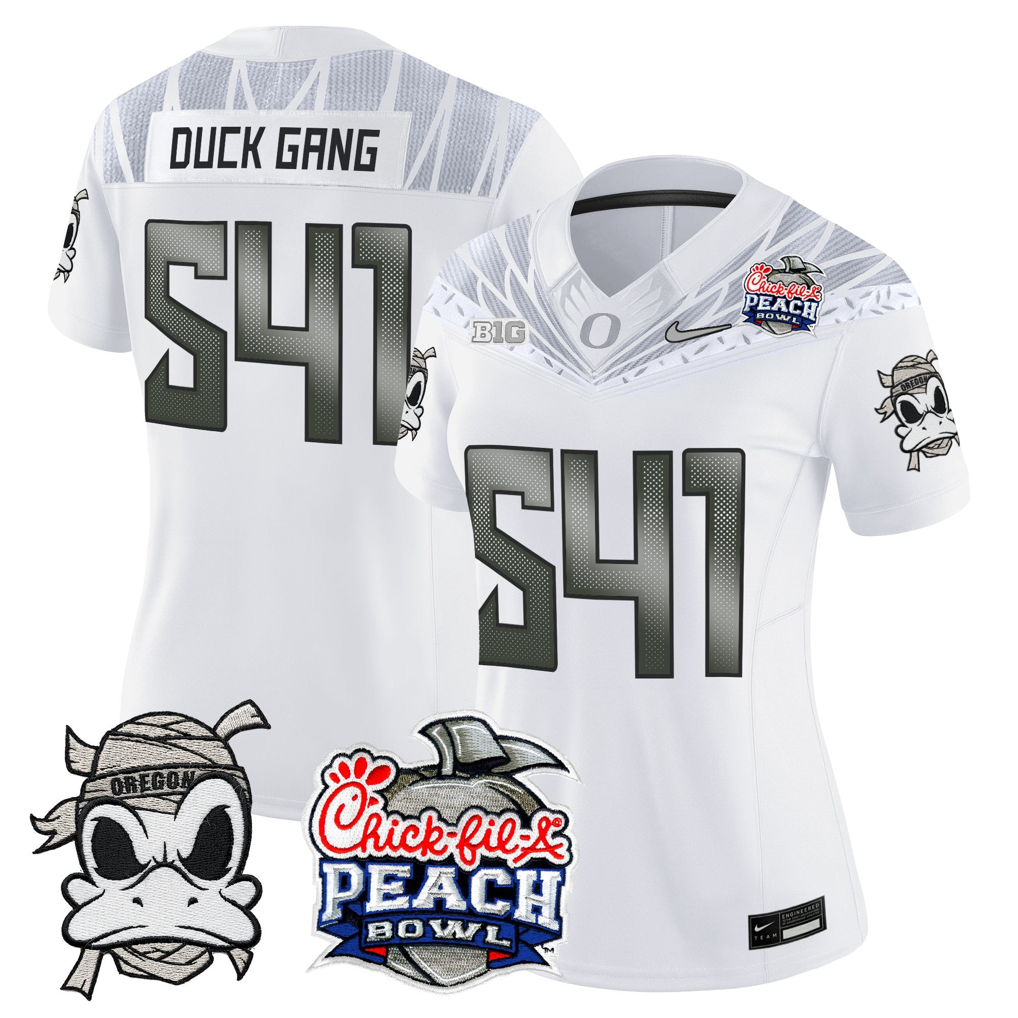 Women's Oregon Ducks "Mummy Duck" Vapor Limited Jersey - 2026 Peach Bowl Patch - All Stitched