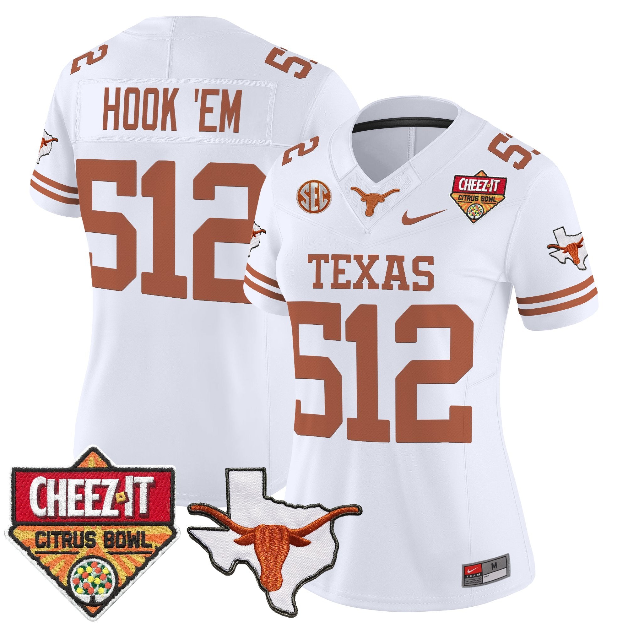 Women's Texas Longhorns 2025 Cheez-It Citrus Bowl Patch Vapor Limited Jersey - All Stitched