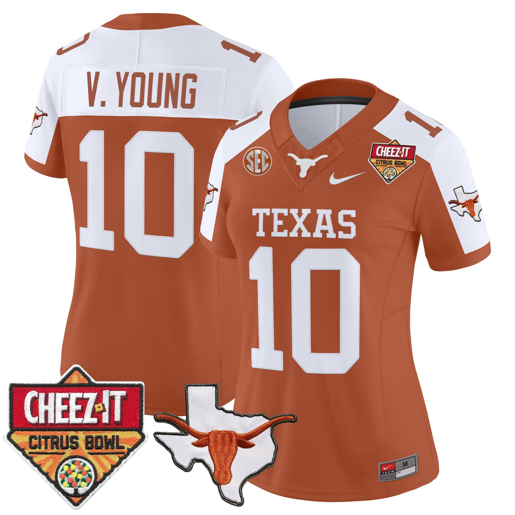 Women's Texas Longhorns 2025 Cheez-It Citrus Bowl Patch Vapor Limited Jersey - All Stitched