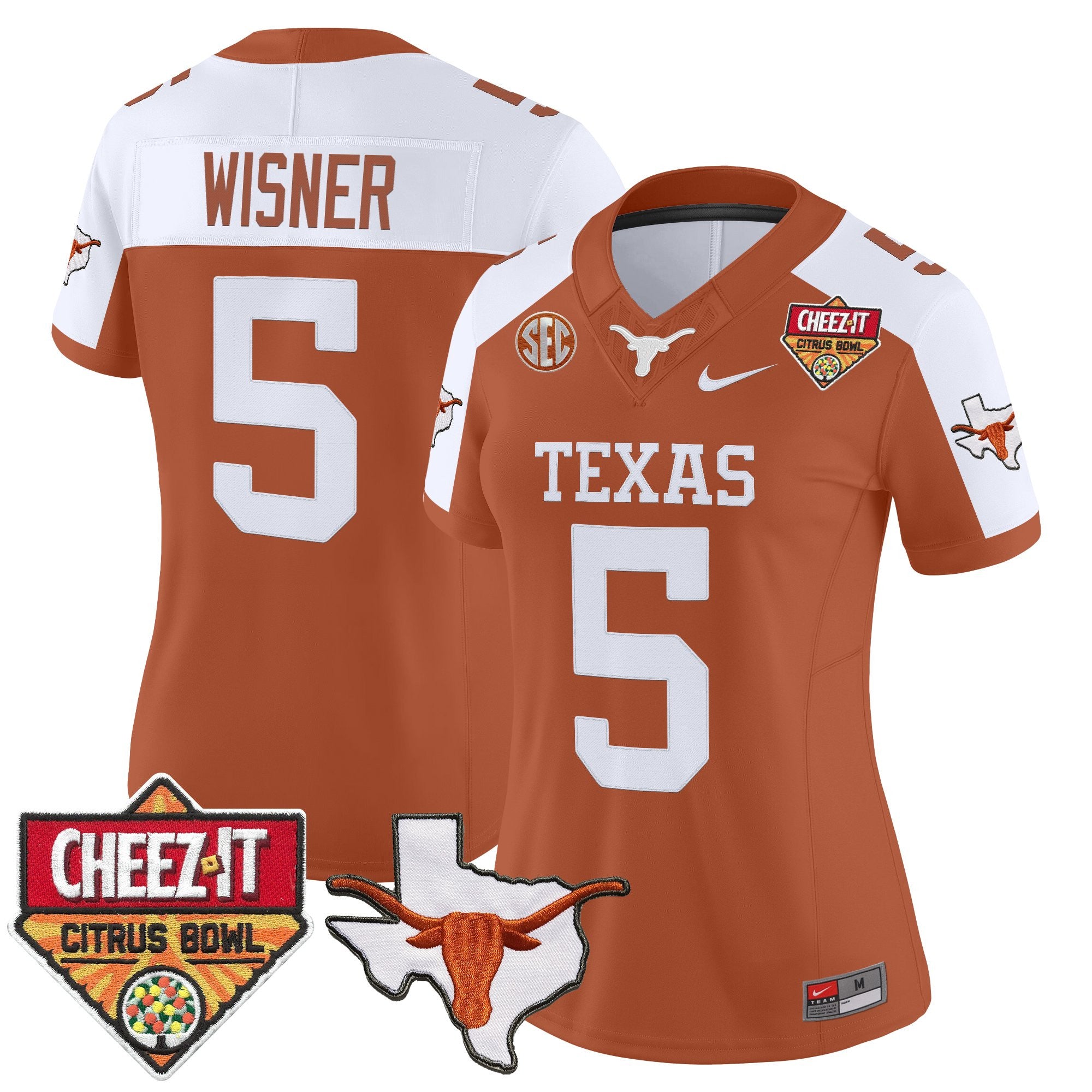 Women's Texas Longhorns 2025 Cheez-It Citrus Bowl Patch Vapor Limited Jersey - All Stitched