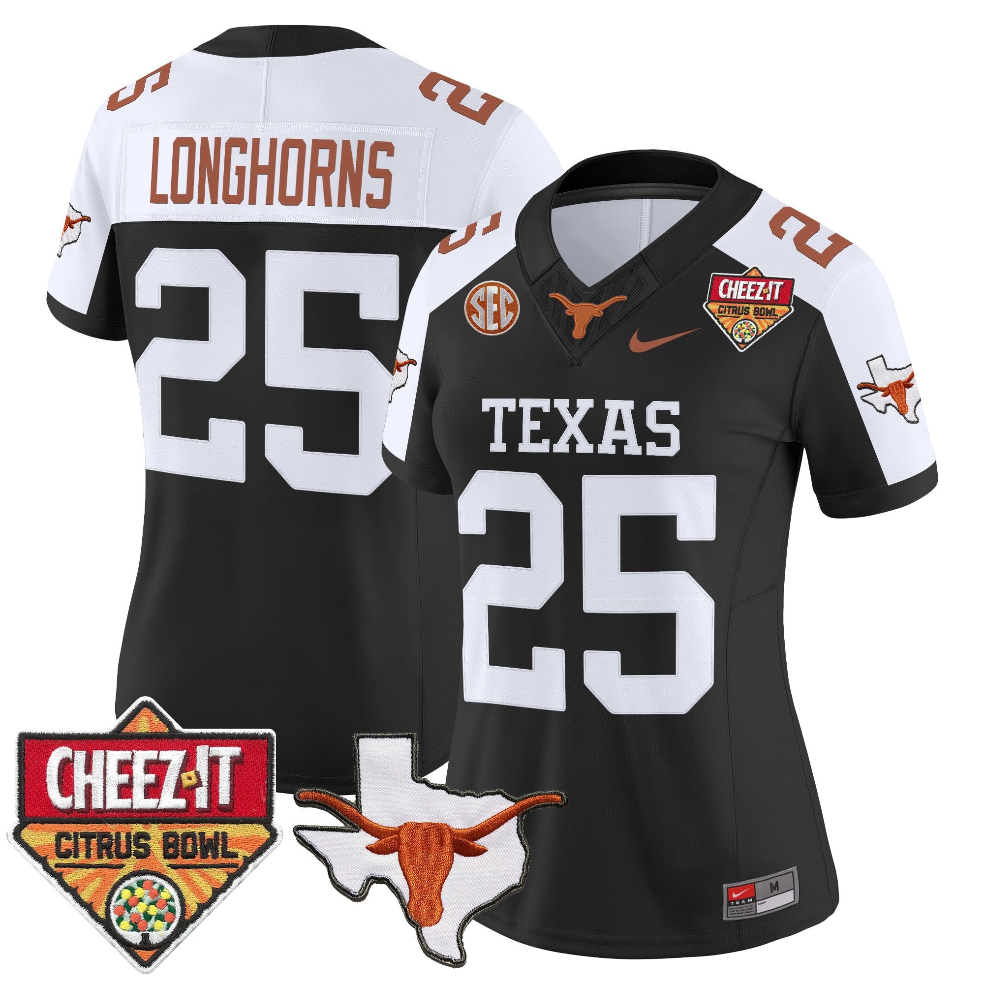 Women's Texas Longhorns 2025 Cheez-It Citrus Bowl Patch Vapor Limited Jersey - All Stitched