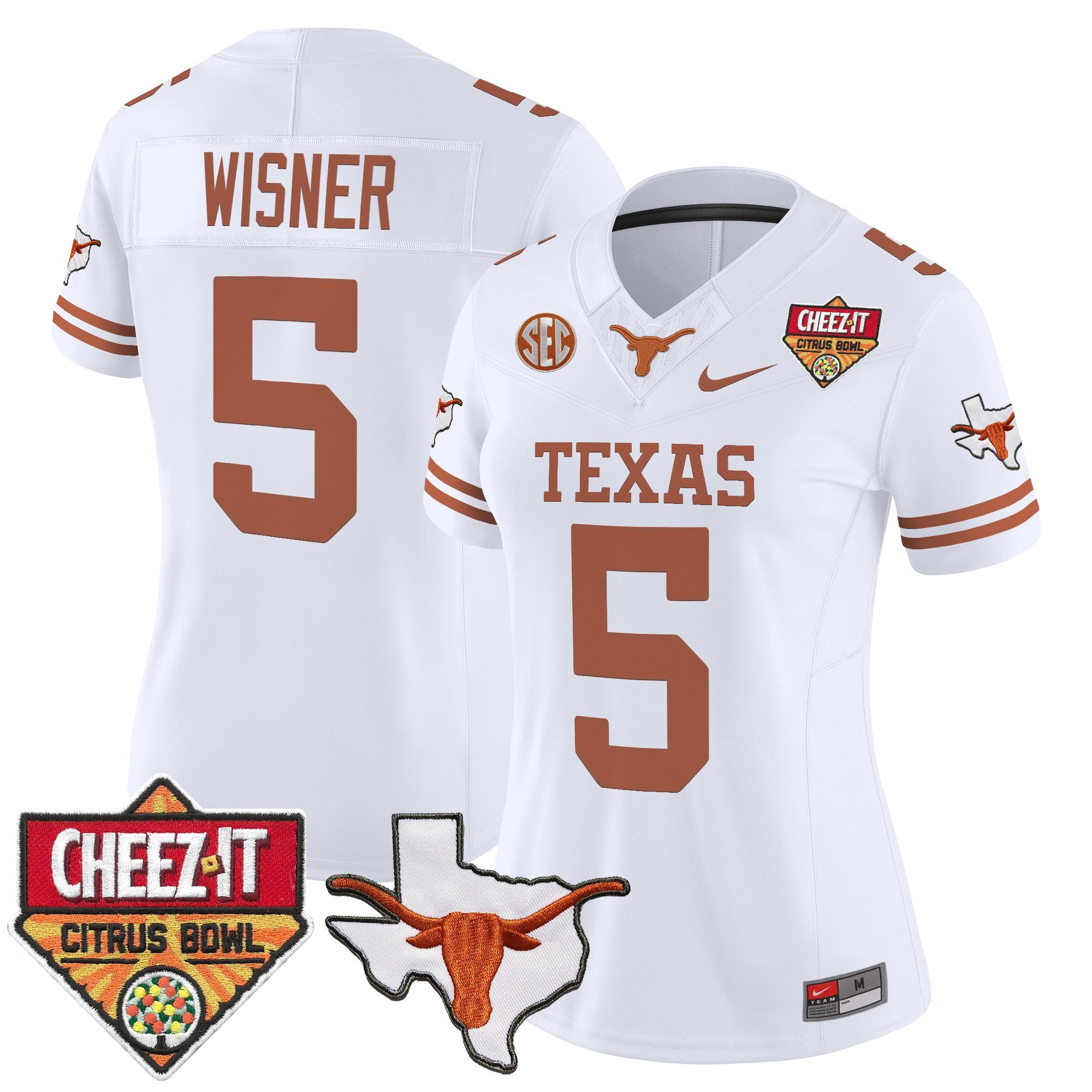 Women's Texas Longhorns 2025 Cheez-It Citrus Bowl Patch Vapor Limited Jersey - All Stitched