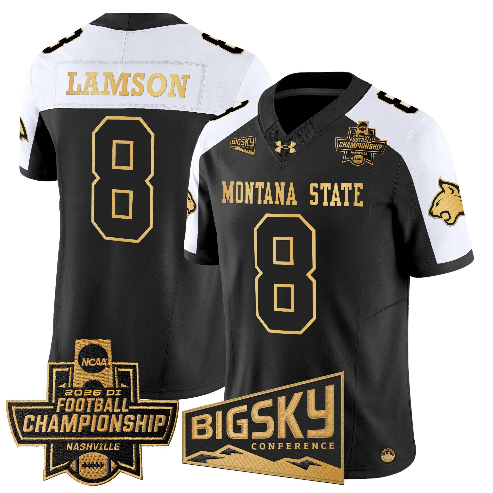 Men's Montana State Bobcats 2026 Football Championship Gold Vapor Limited Jersey - All Stitched
