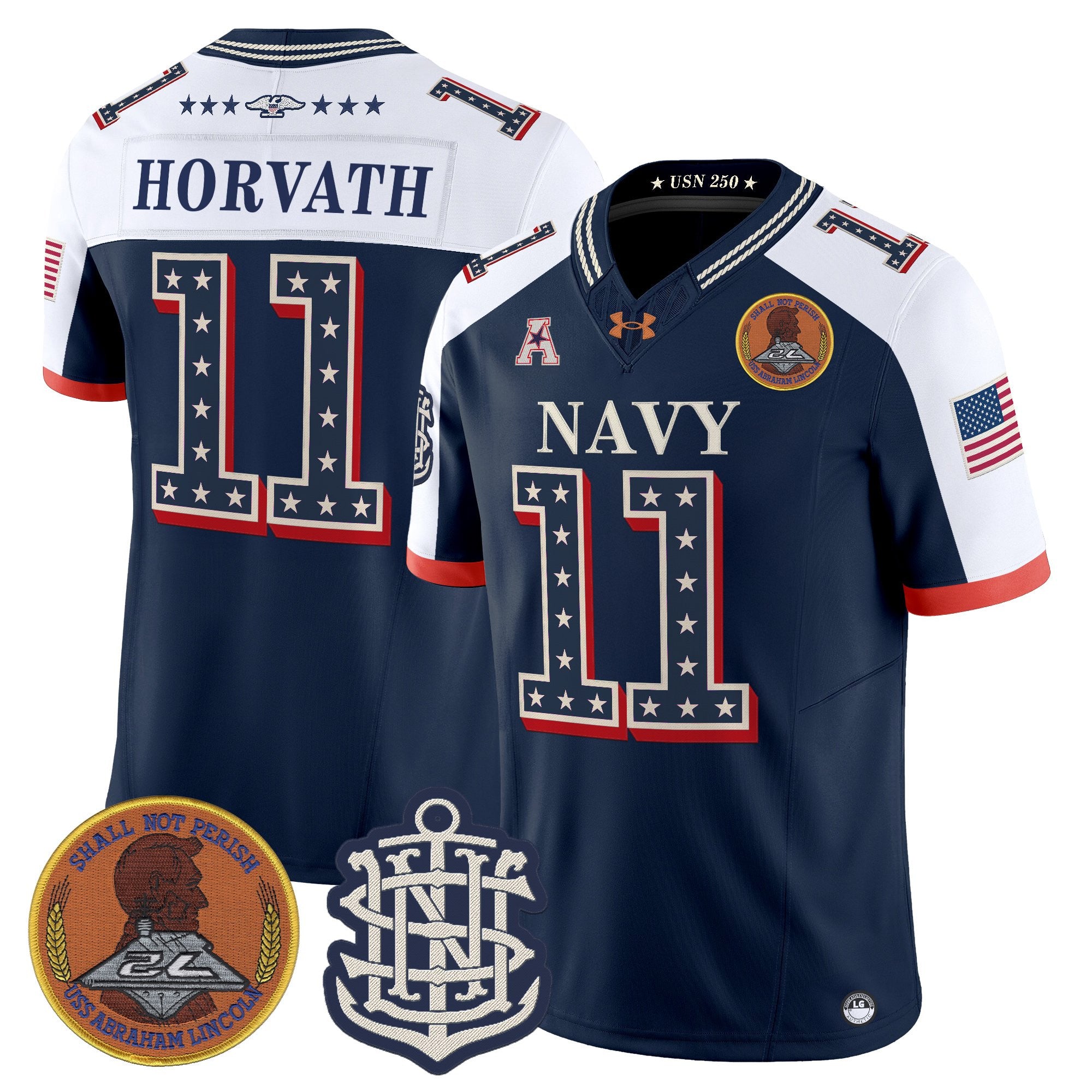 Men's Navy Midshipmen 1776-2026 America Vapor Limited Jersey - Stitched