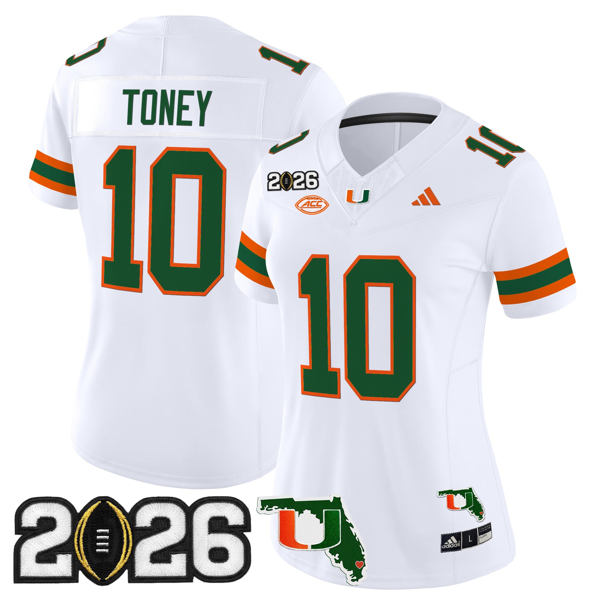 Women's Miami Hurricanes 2026 CFP Final & Florida Patch Vapor Limited Jersey - All Stitched