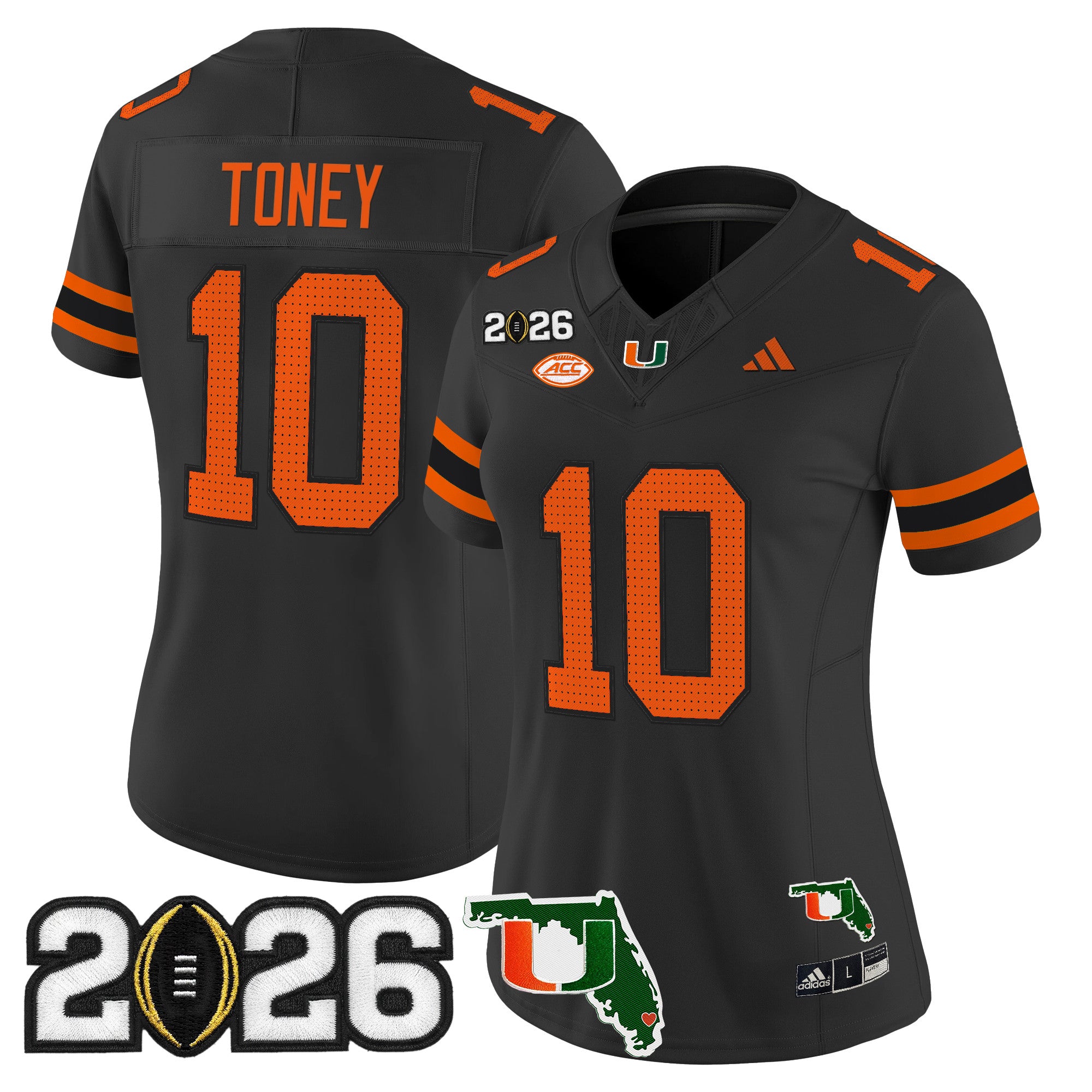 Women's Miami Hurricanes 2026 CFP Final & Florida Patch Vapor Limited Jersey - All Stitched
