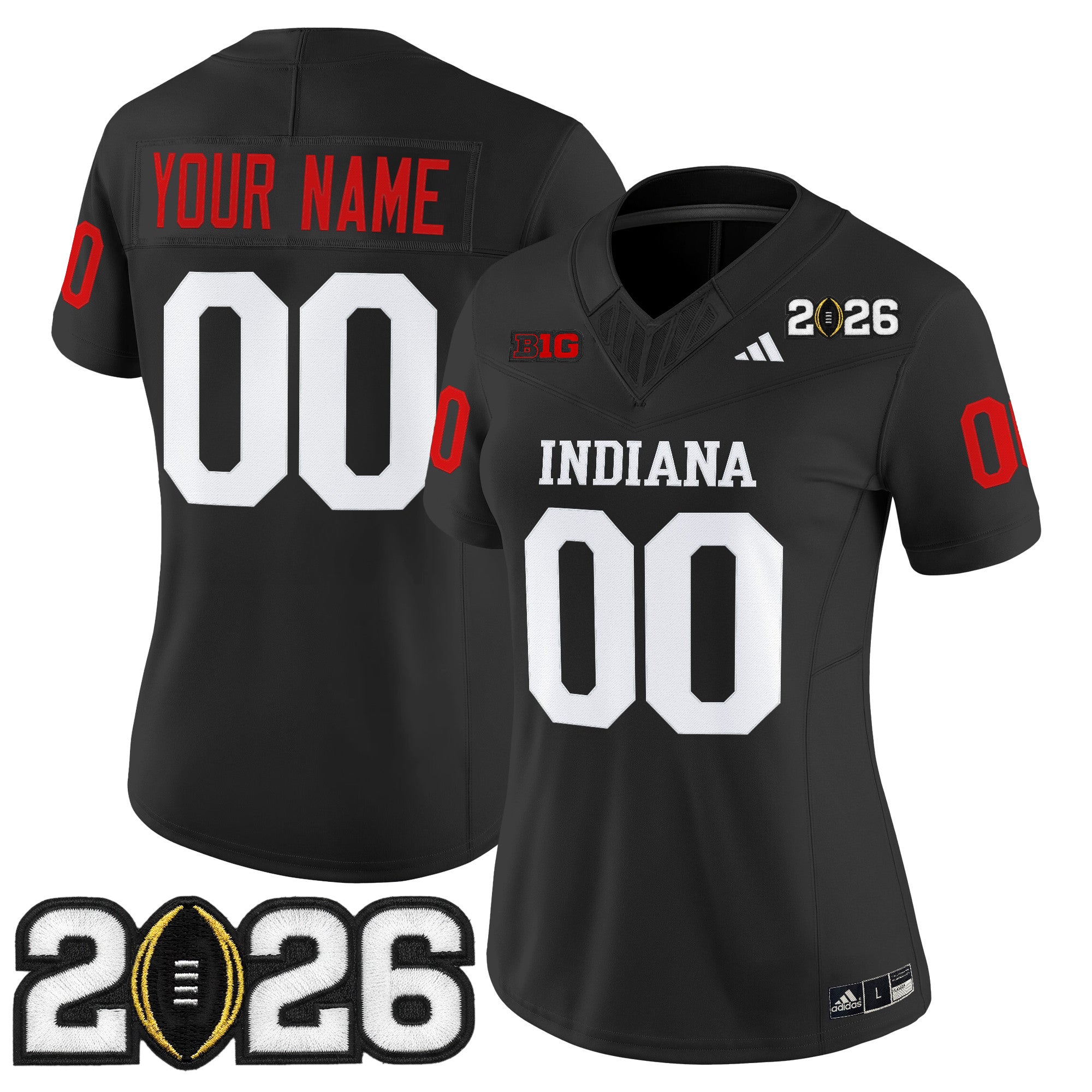 Indiana Hoosiers 2026 CFP Final Patch Vapor Limited Custom Jersey V2 - All Stitched