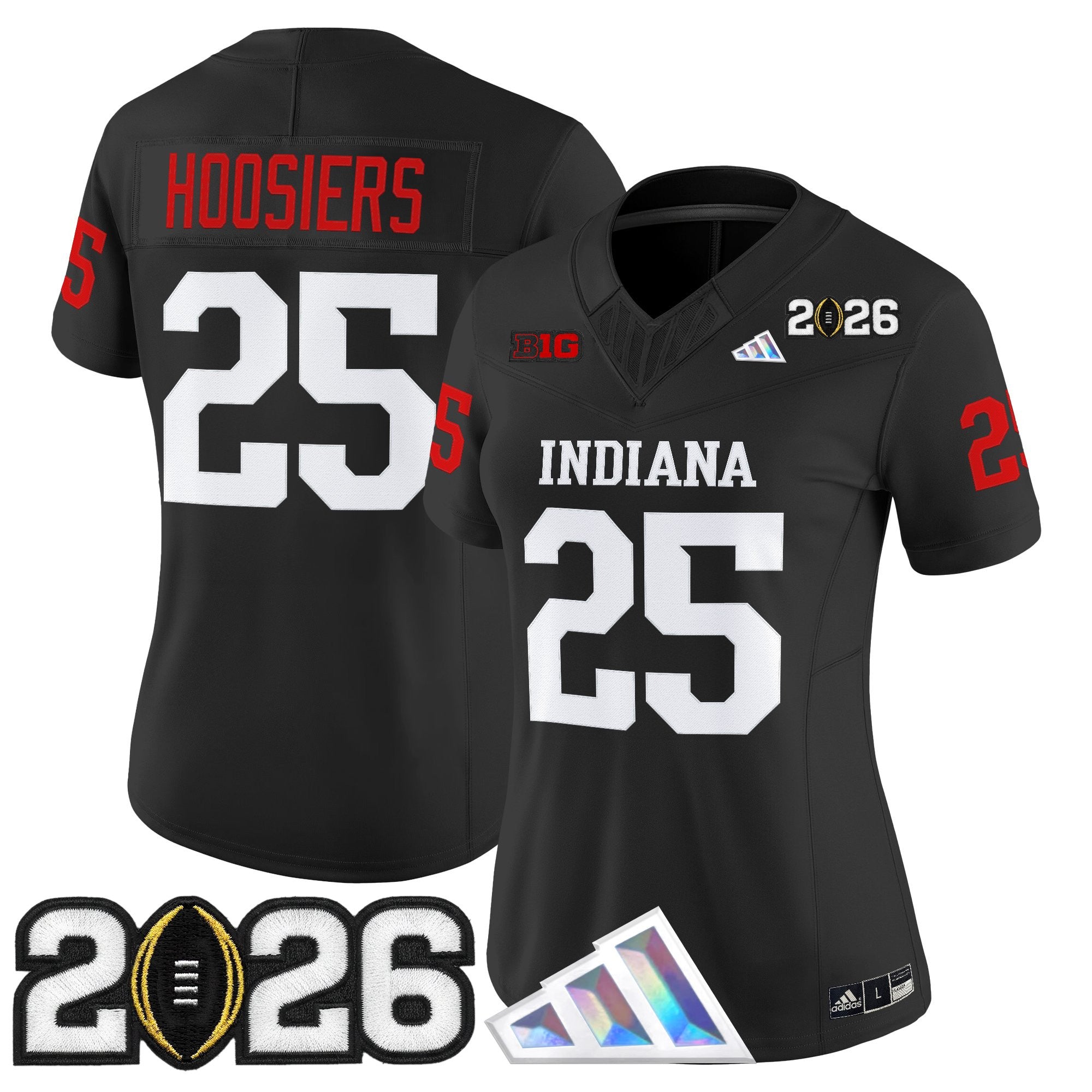 Women's Indiana Hoosiers 2026 CFP Final Patch Vapor Limited Jersey V3 - All Stitched