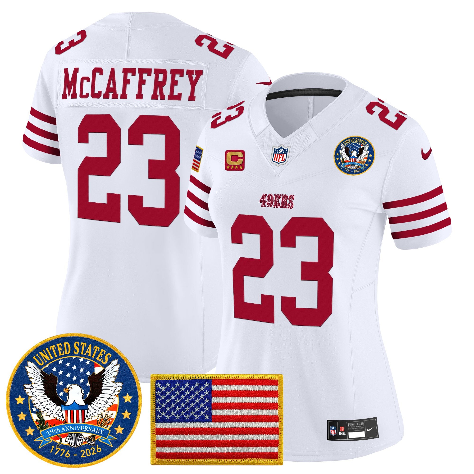 Women's San Francisco 49ers "United States 250th Anniversary Patch" Vapor Limited Jersey - All Stitched