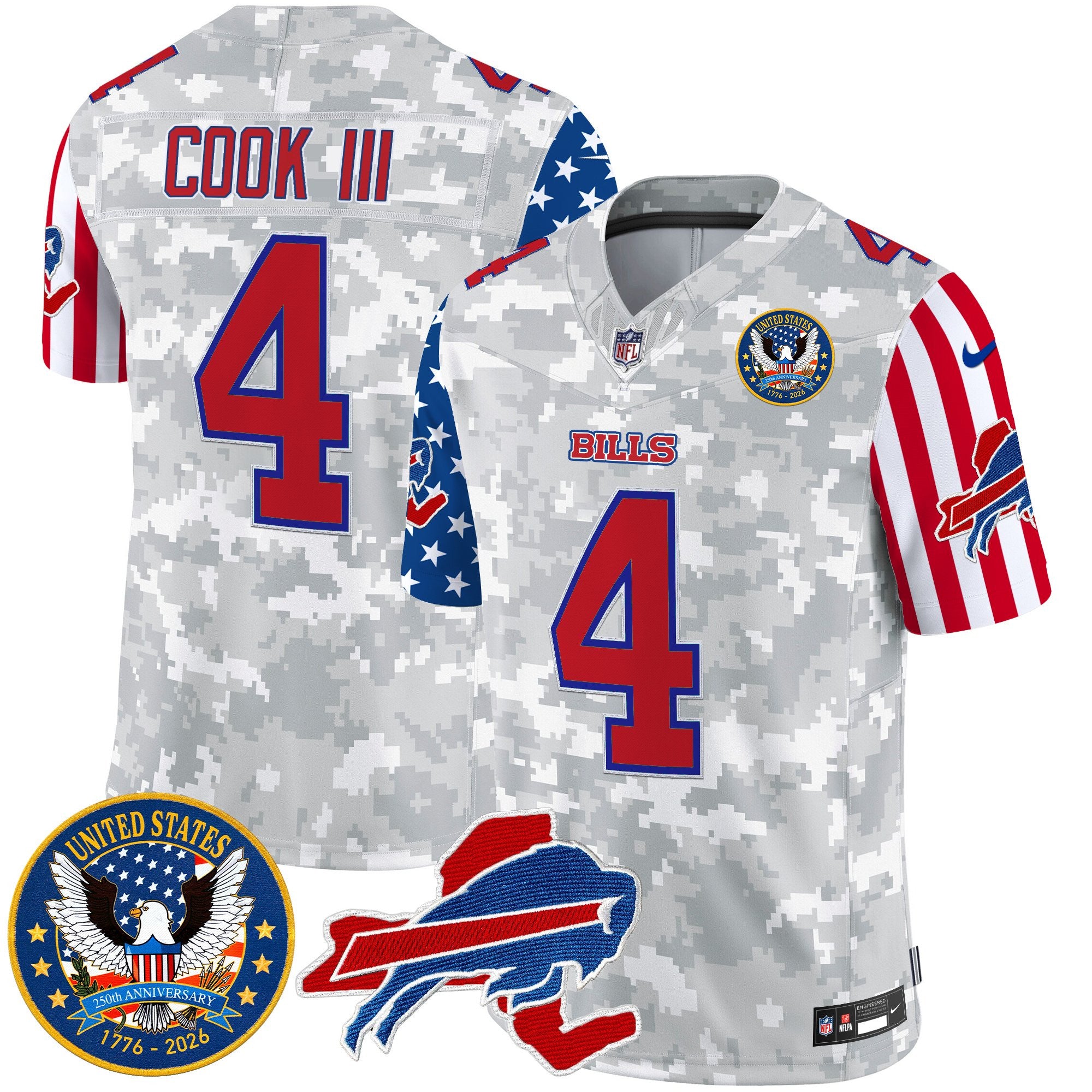 Men's Buffalo Bills "America250 Edition" Style Vapor Limited Jersey - All Stitched