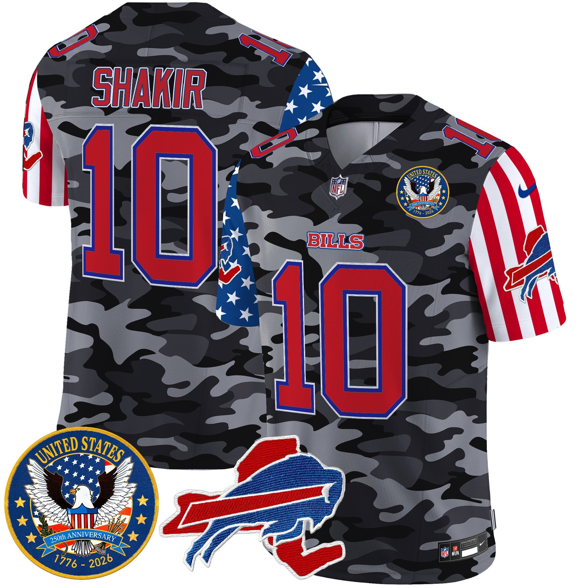 Men's Buffalo Bills "America250 Edition" Style Vapor Limited Jersey - All Stitched
