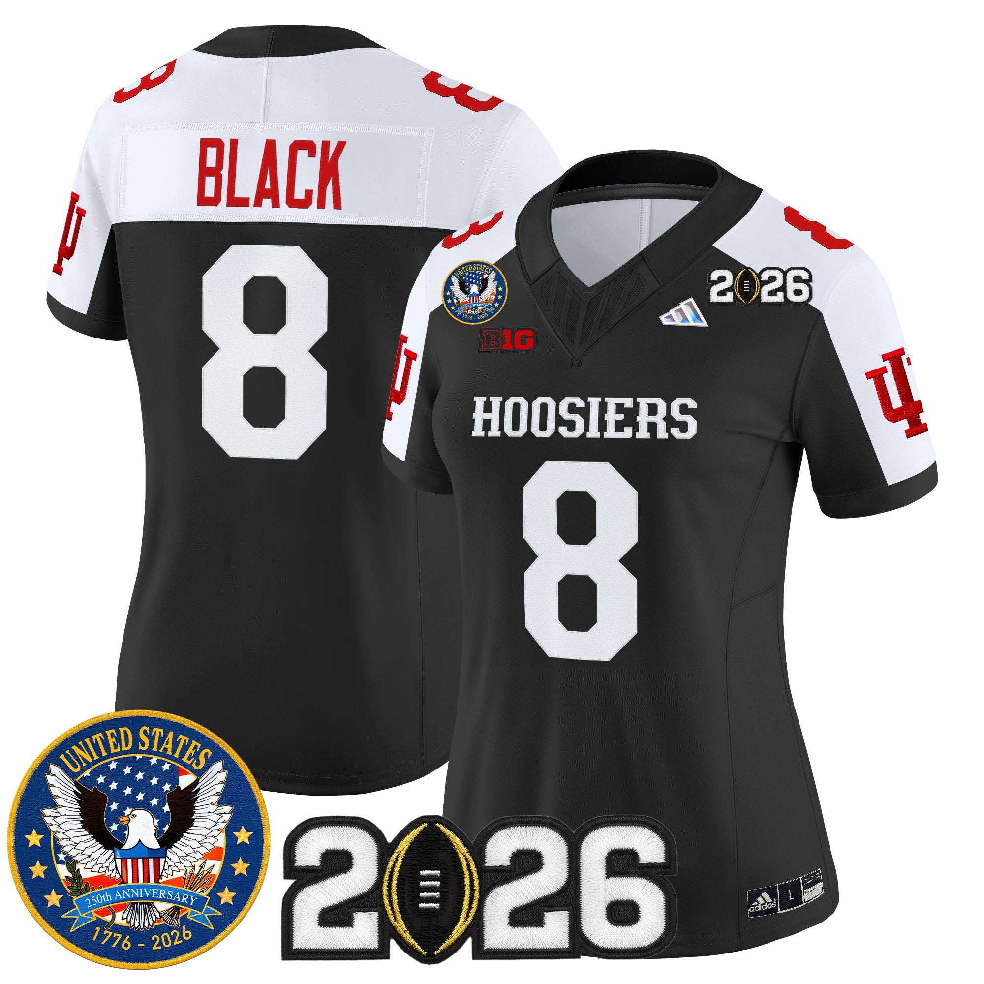Women's Indiana Hoosiers "United States 250th Anniversary Patch" Vapor Limited Jersey - All Stitched