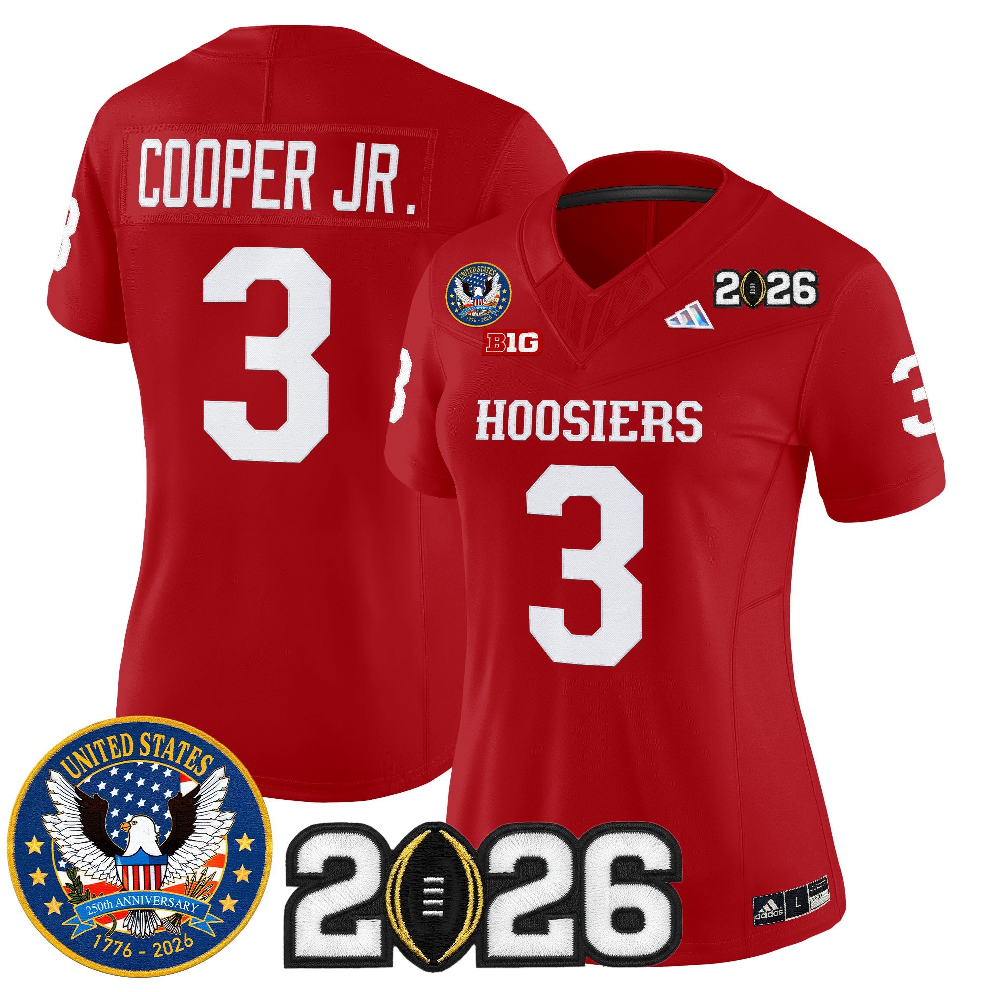 Women's Indiana Hoosiers "United States 250th Anniversary Patch" Vapor Limited Jersey - All Stitched