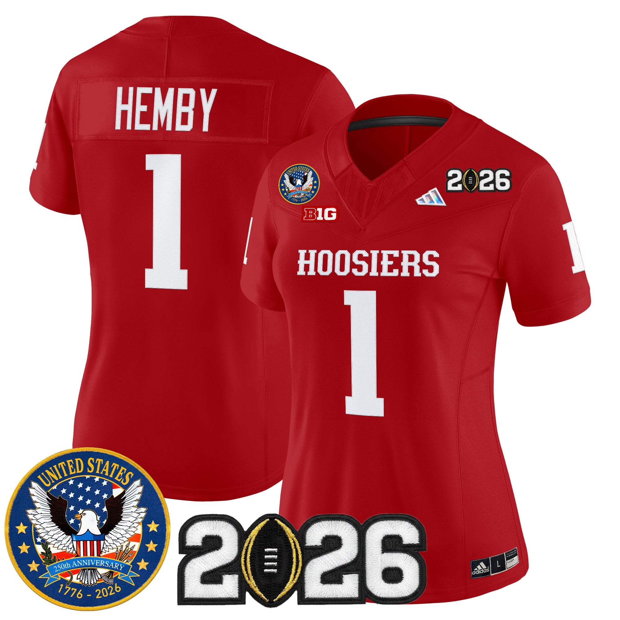 Women's Indiana Hoosiers "United States 250th Anniversary Patch" Vapor Limited Jersey - All Stitched