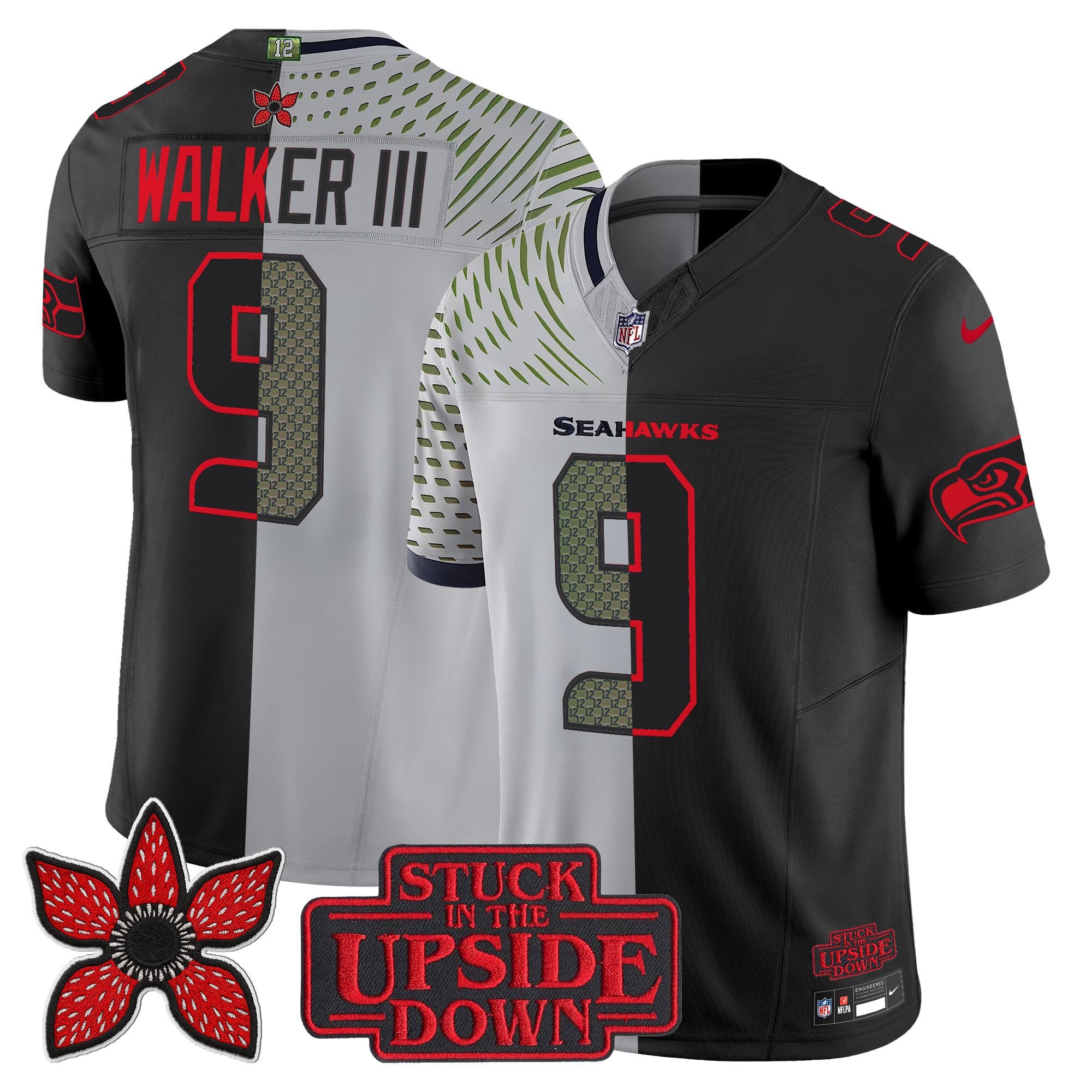 Men's Seattle Seahawks 'Upside Down Edition' Vapor Limited Jersey - All Stitched