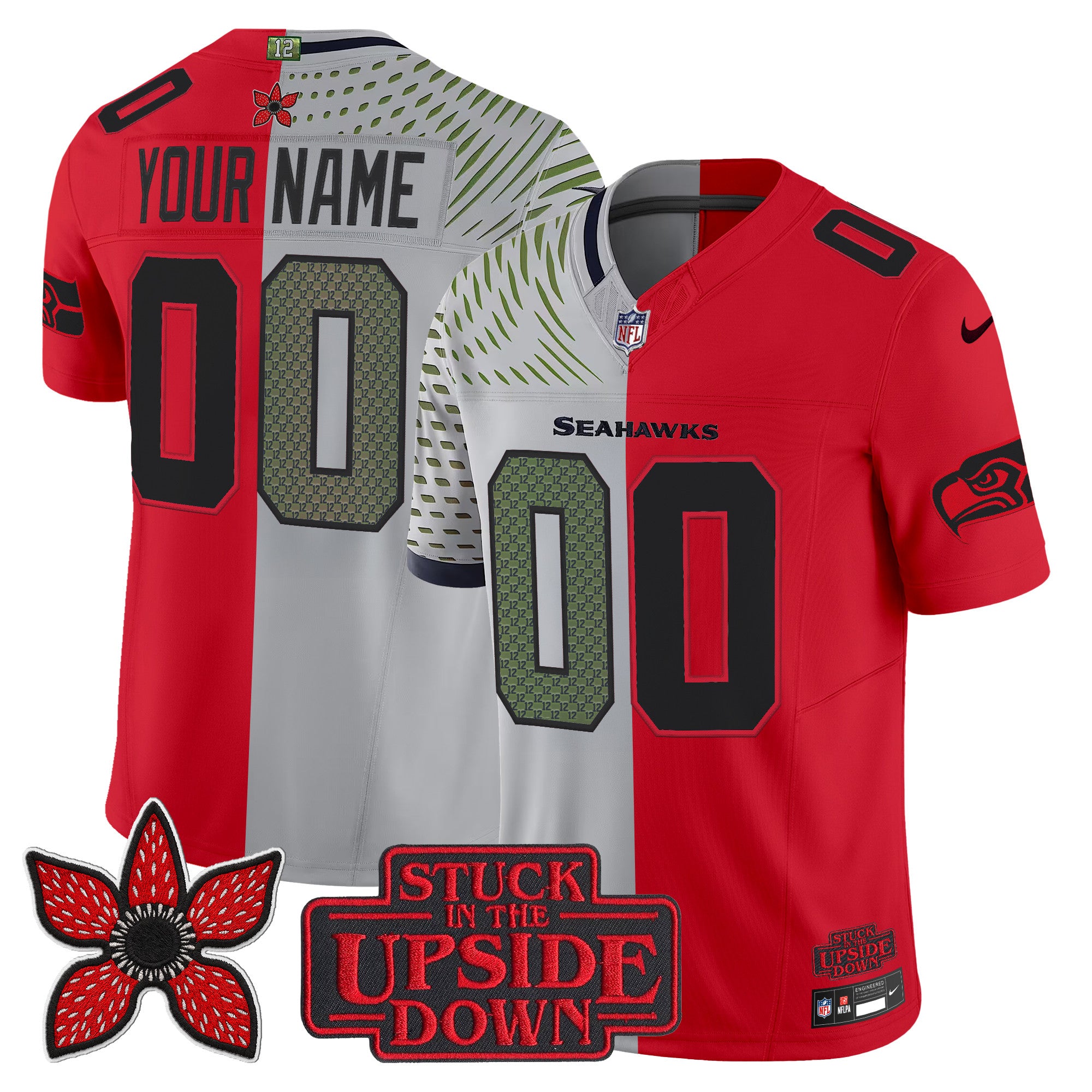 Seattle Seahawks 'Upside Down Edition' Vapor Limited Custom Jersey - All Stitched