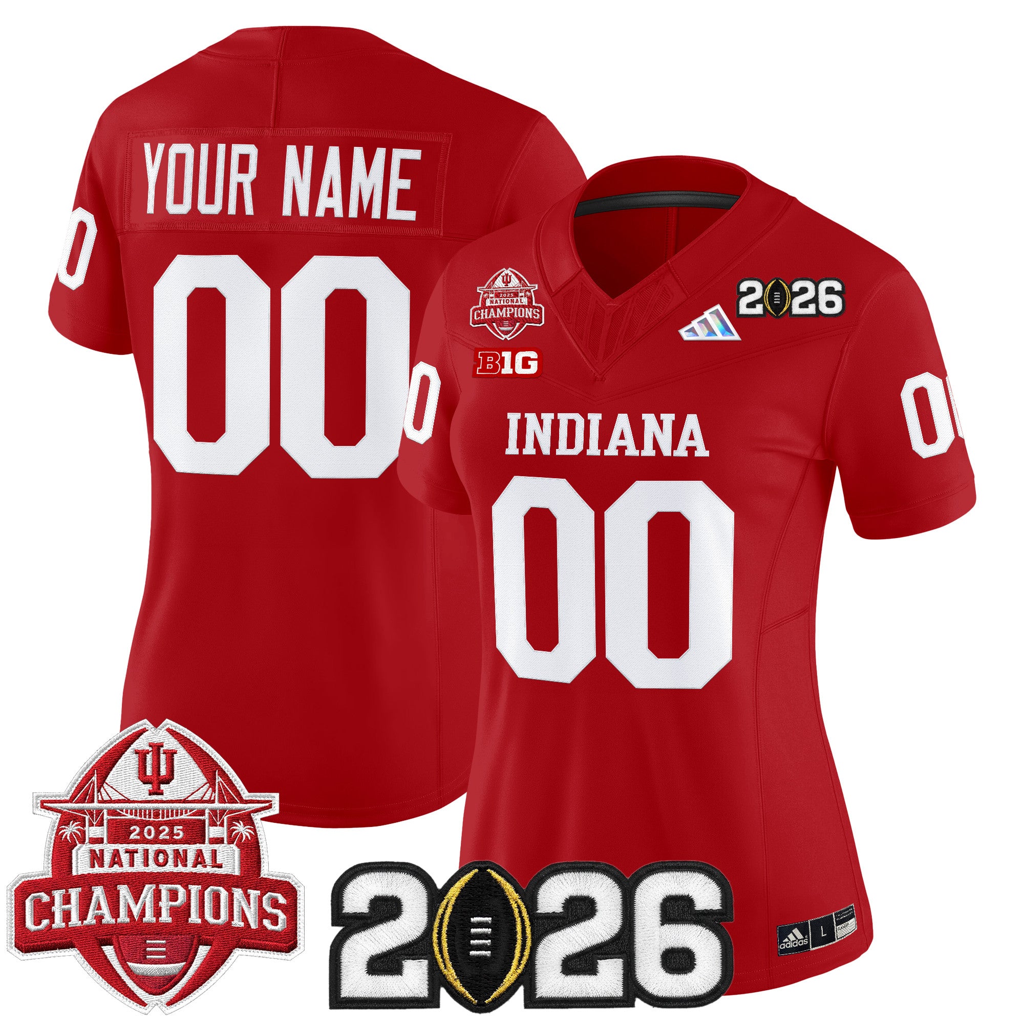 Indiana Hoosiers 2025 National Champions & 2026 CFP Final Patch Vapor Limited Custom Jersey V2 - All Stitched