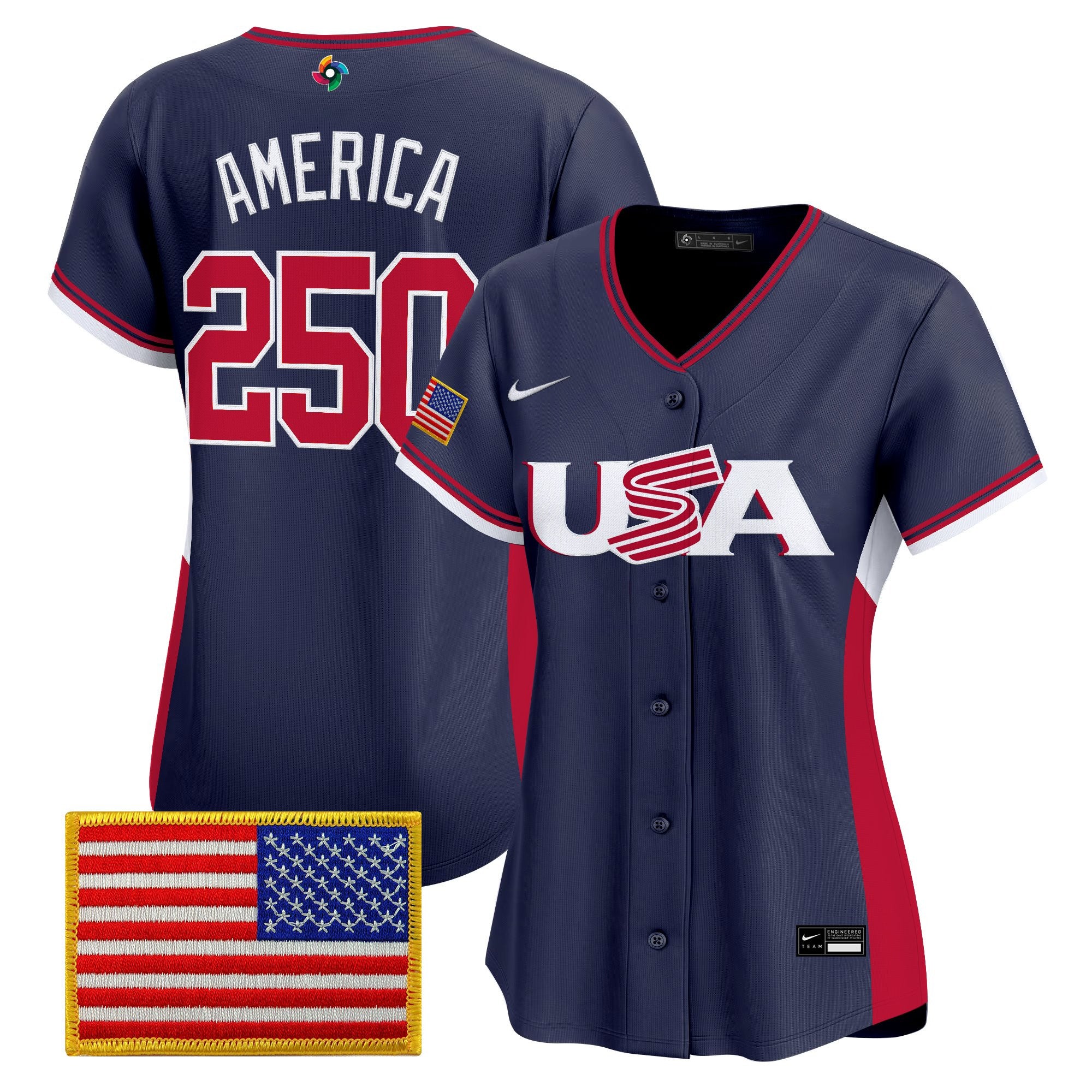 Women's Team USA World Baseball Classic Vapor Premier Jersey - All Stitched
