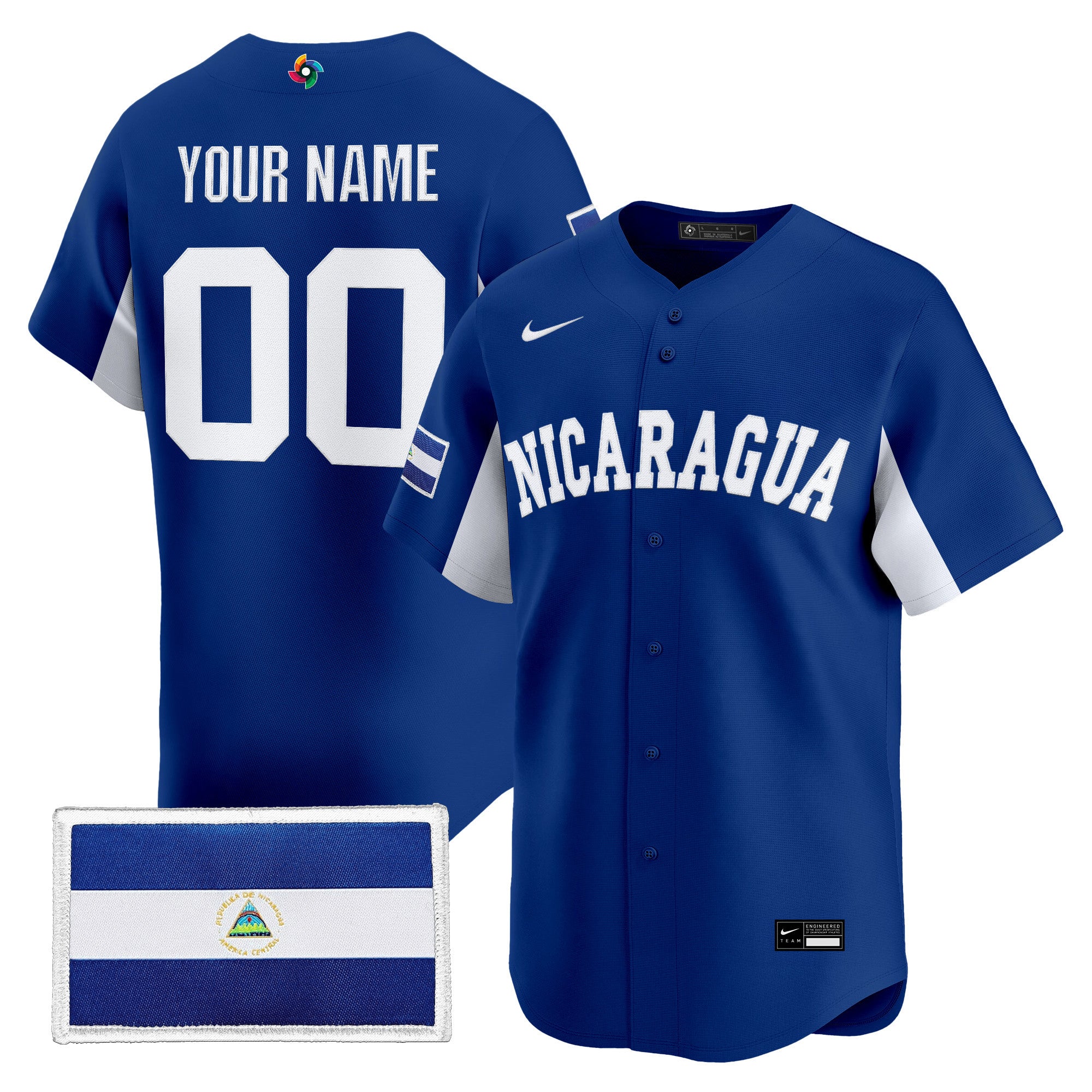 Team Nicaragua 2026 World Baseball Classic Vapor Premier Custom Jersey - All Stitched